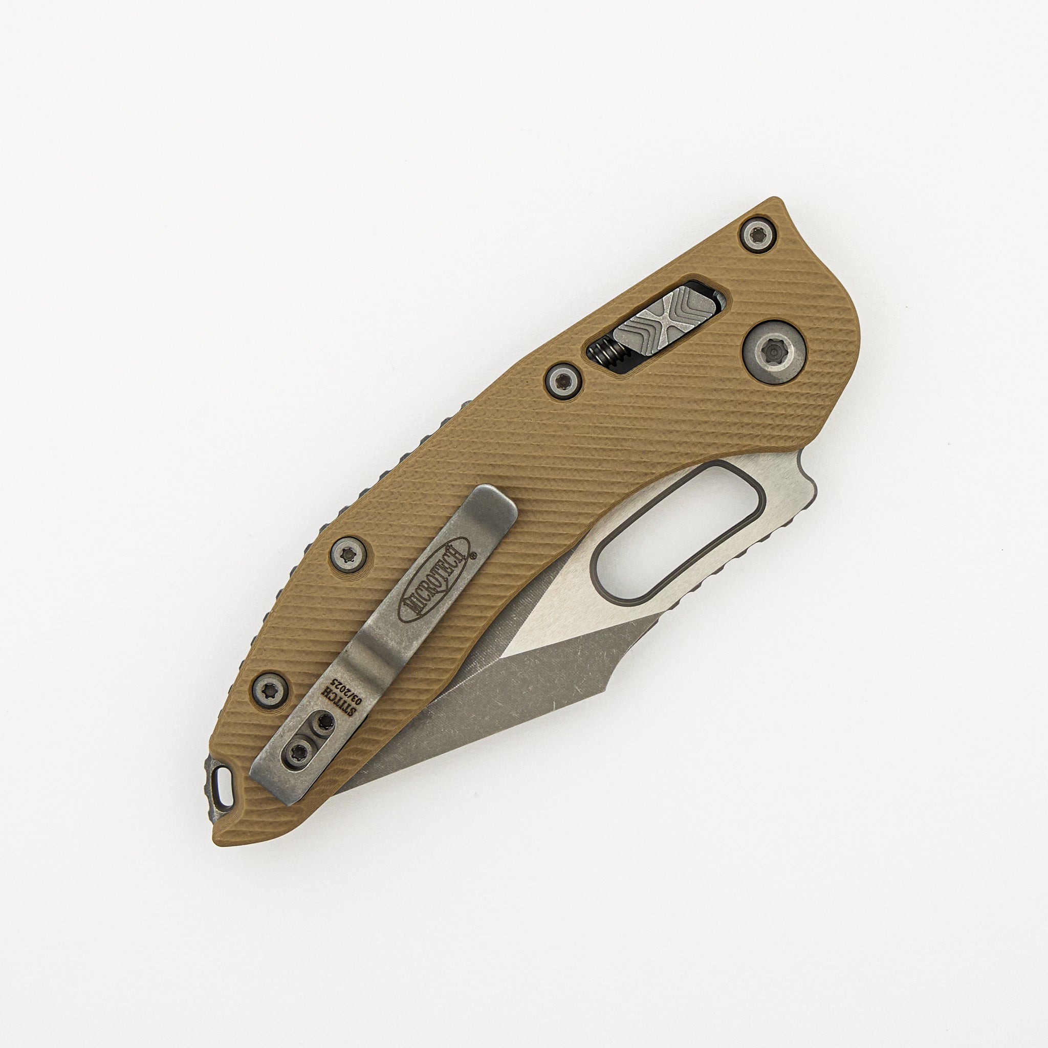 Stitch - RAM-LOK S/E Fluted G-10 Tan Apocalyptic Standard 169RL-10 APFLGTTA (Borka Blades Design)