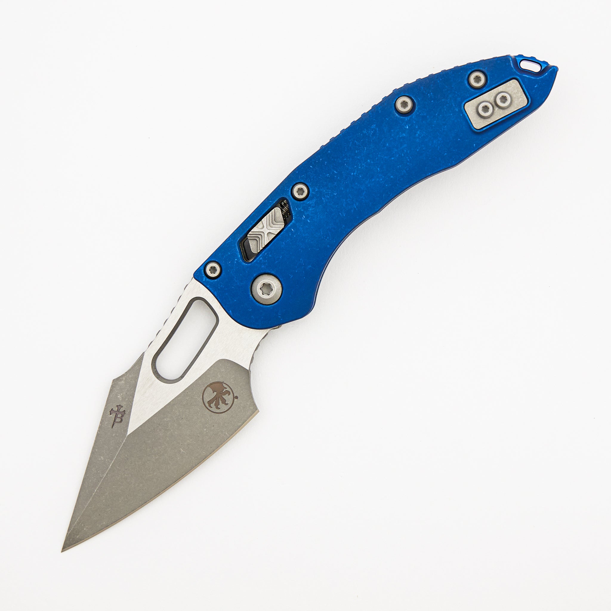 "Marfione Select" Stitch - RAM-LOK Apocalyptic Finish Antique Blue Anodized Slab Side Titanium W/ Blue Accent 169RL-10APMS2