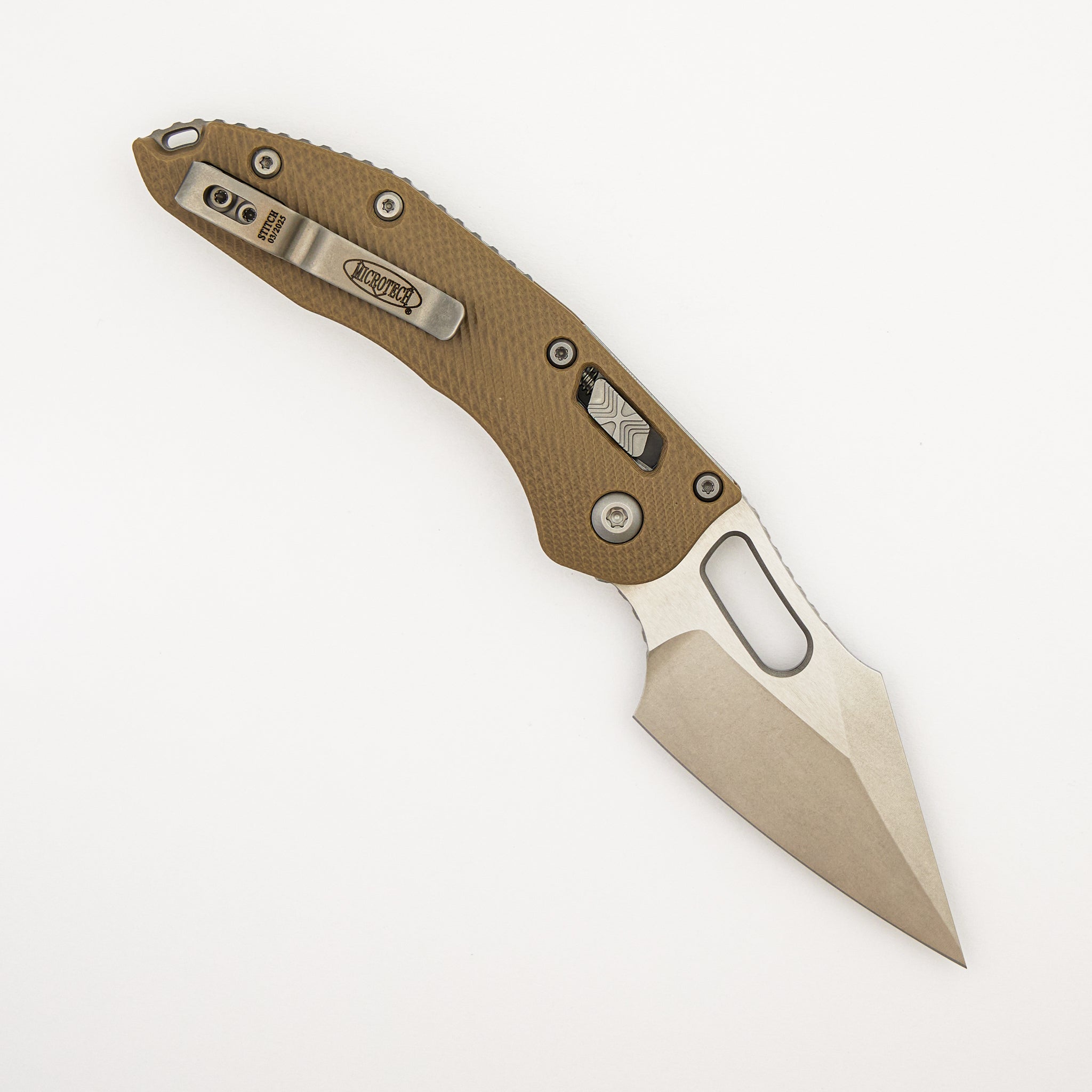 Stitch - RAM-LOK S/E Fluted G-10 Tan Stonewash Standard 169RL-10 FLGTTA (Borka Blades Design)