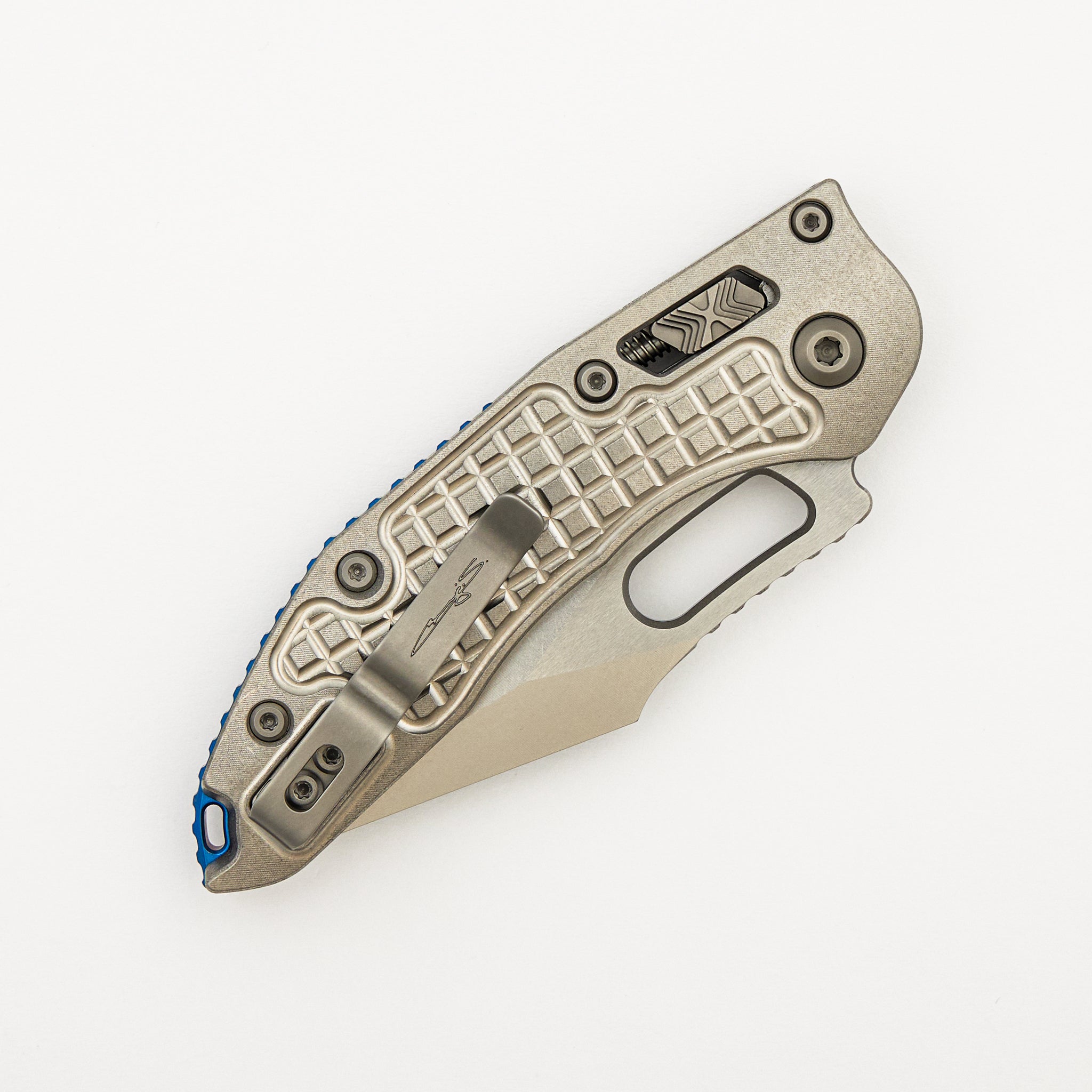 "Marfione Select" Stitch - RAM-LOK Stonewash Finish Frag Pattern Titanium W/ Blue Titanium Accent 169RL-10FRMS2