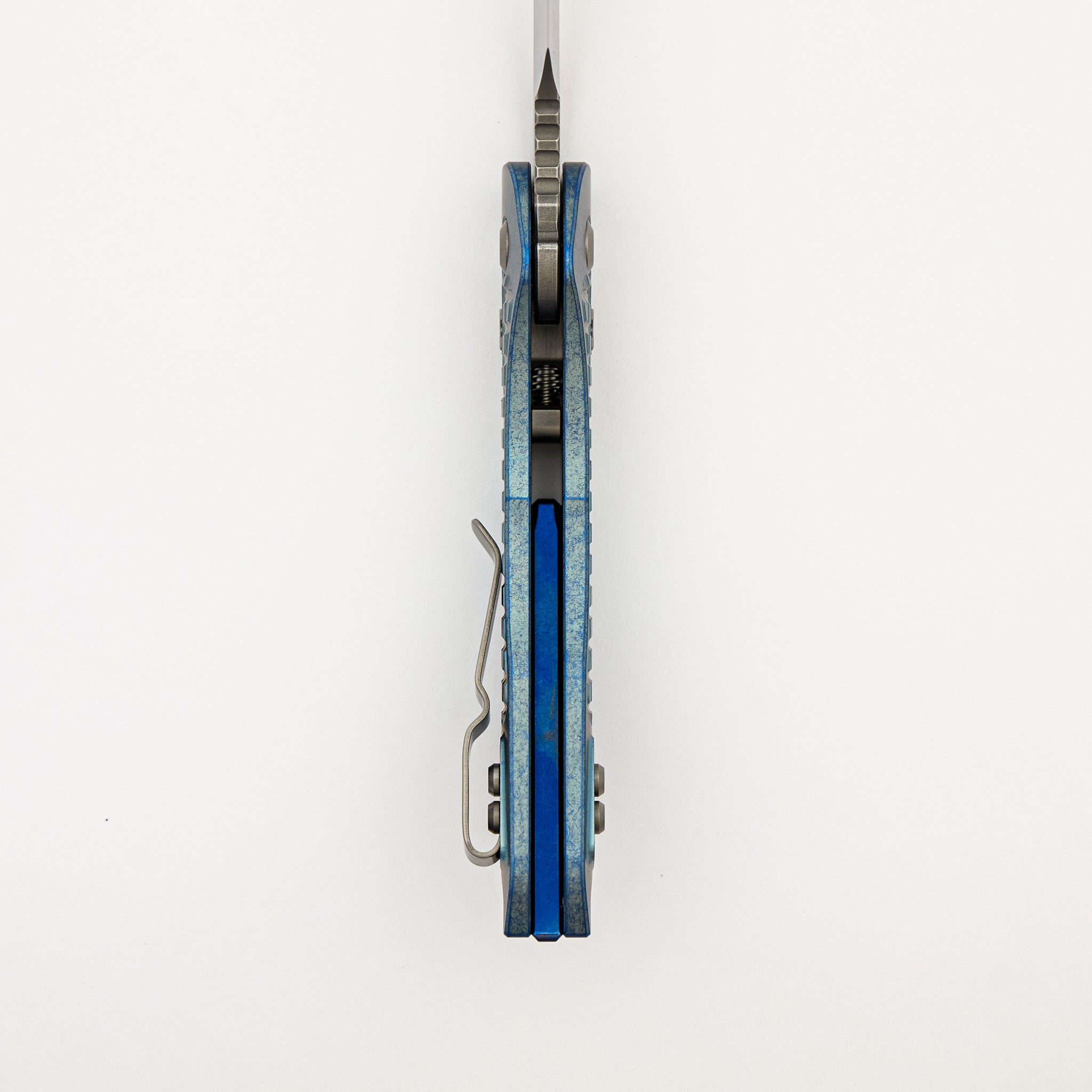 "Marfione Select" Stitch - RAM-LOK Stonewash Finish Ice Blue Anodized Frag Pattern Titanium W/ Blue Titanium Accent 169RL-10FRMS6