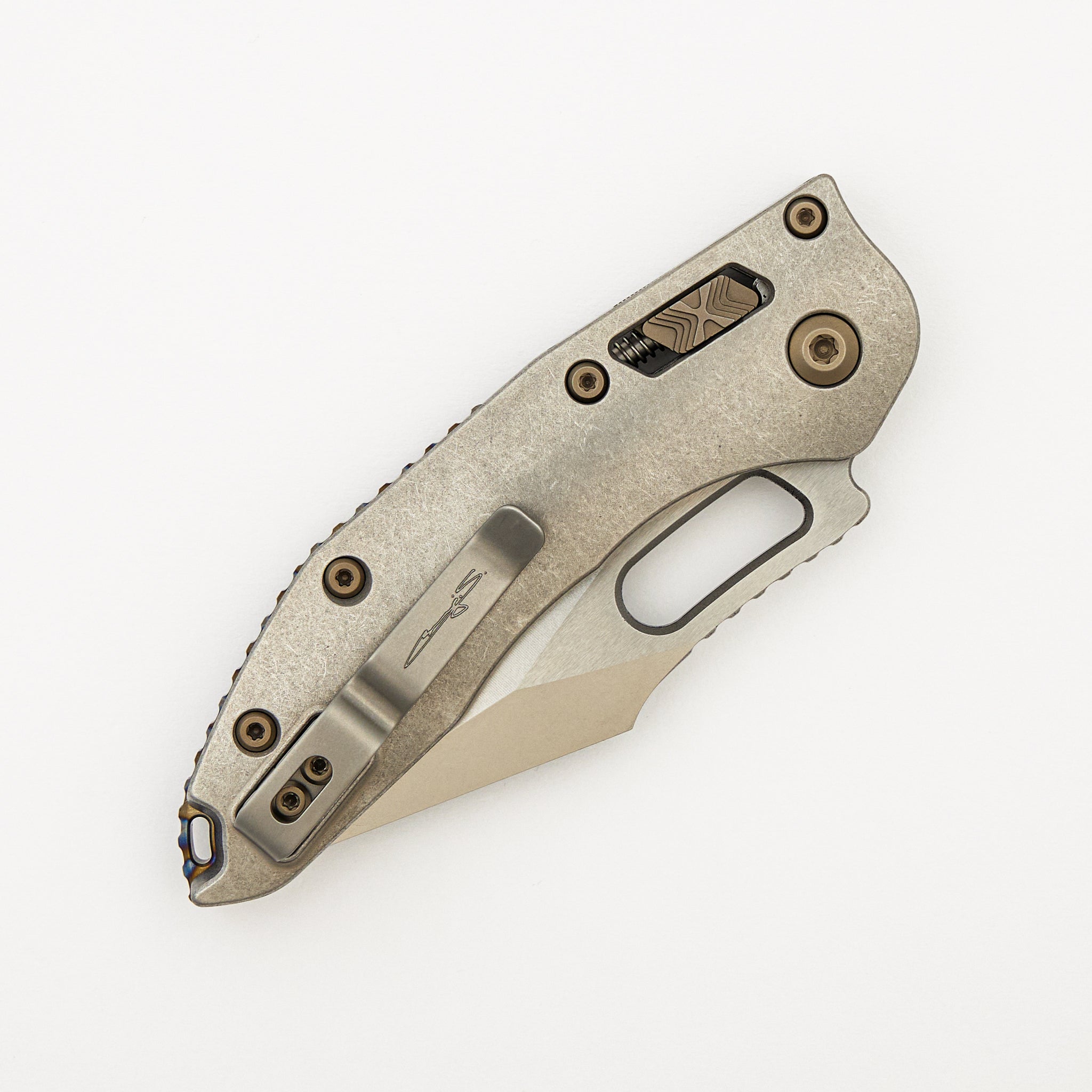 "Marfione Select" Stitch - RAM-LOK Stonewash Finish Slab Side Titanium W/ Flamed Titanium Accent 169RL-10MS4