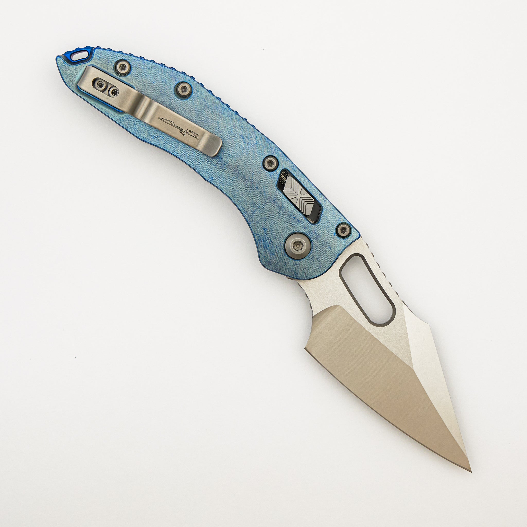 "Marfione Select" Stitch - RAM-LOK Stonewash Finish Ice Blue Anodized Slab Side Titanium W/ Blue Titanuim Accent 169RL-10MS6