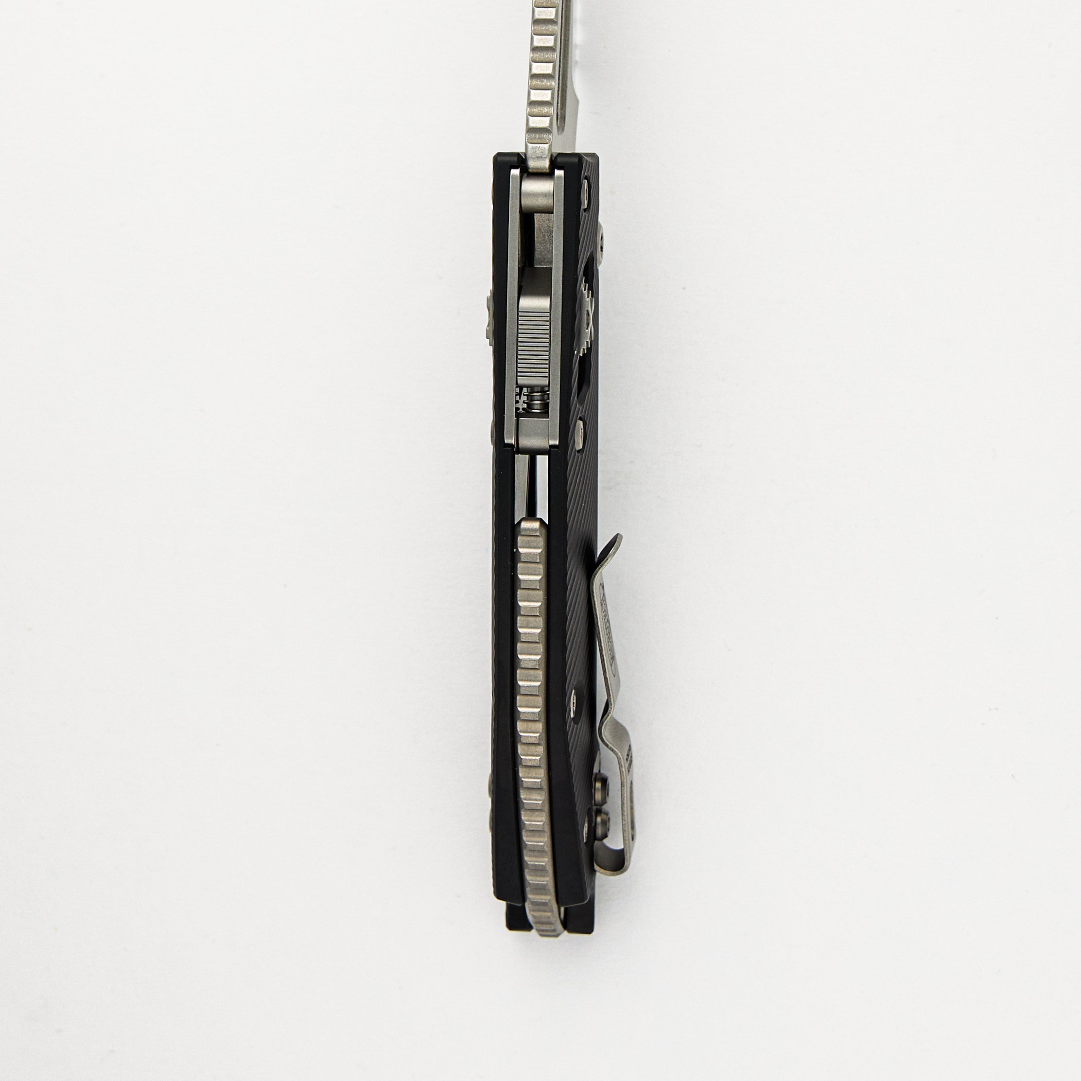 Stitch – RAM-LOK S/E Fluted Black Aluminum Stonewash Partial Serrated 169RL-11FL (Borka Blades Design)