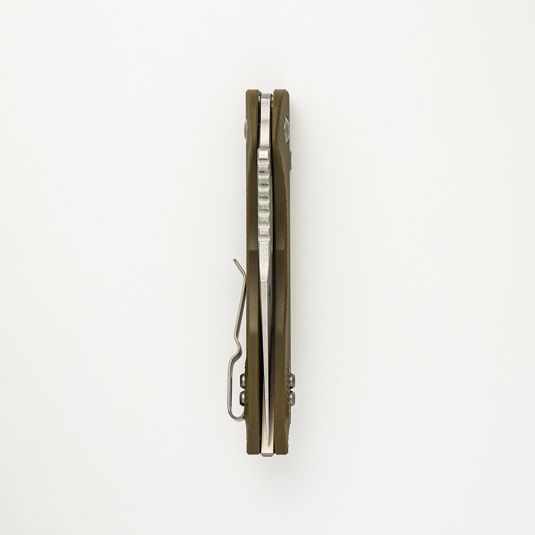 Stitch – RAM-LOK S/E Fluted G10 OD Green Stonewash Partial Serrated 169RL-11FLGTOD (Borka Blades Design)