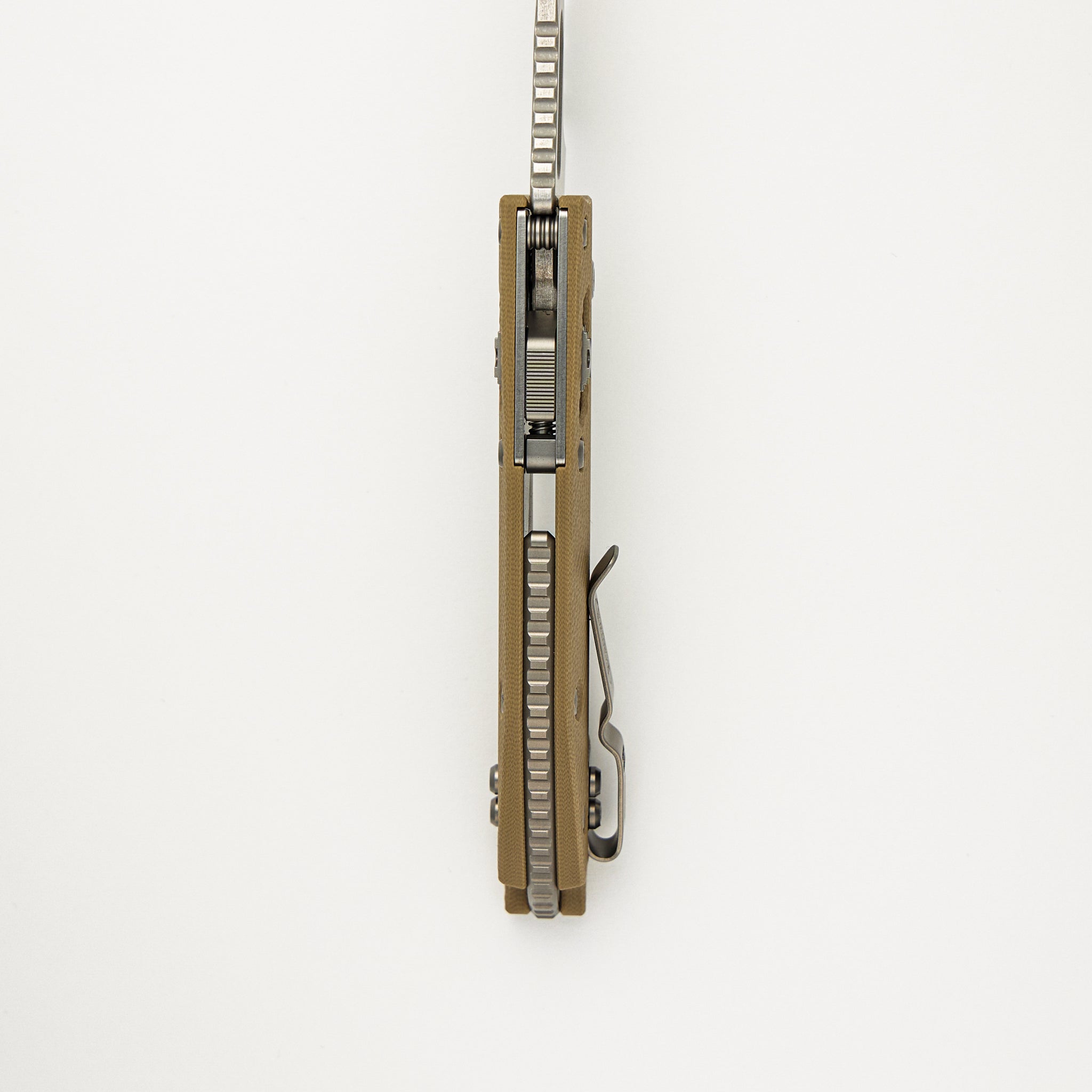 Stitch – RAM-LOK S/E Fluted Tan G10 Stonewash Partial Serrated 169RL-11FLGTTA (Borka Blades Design)