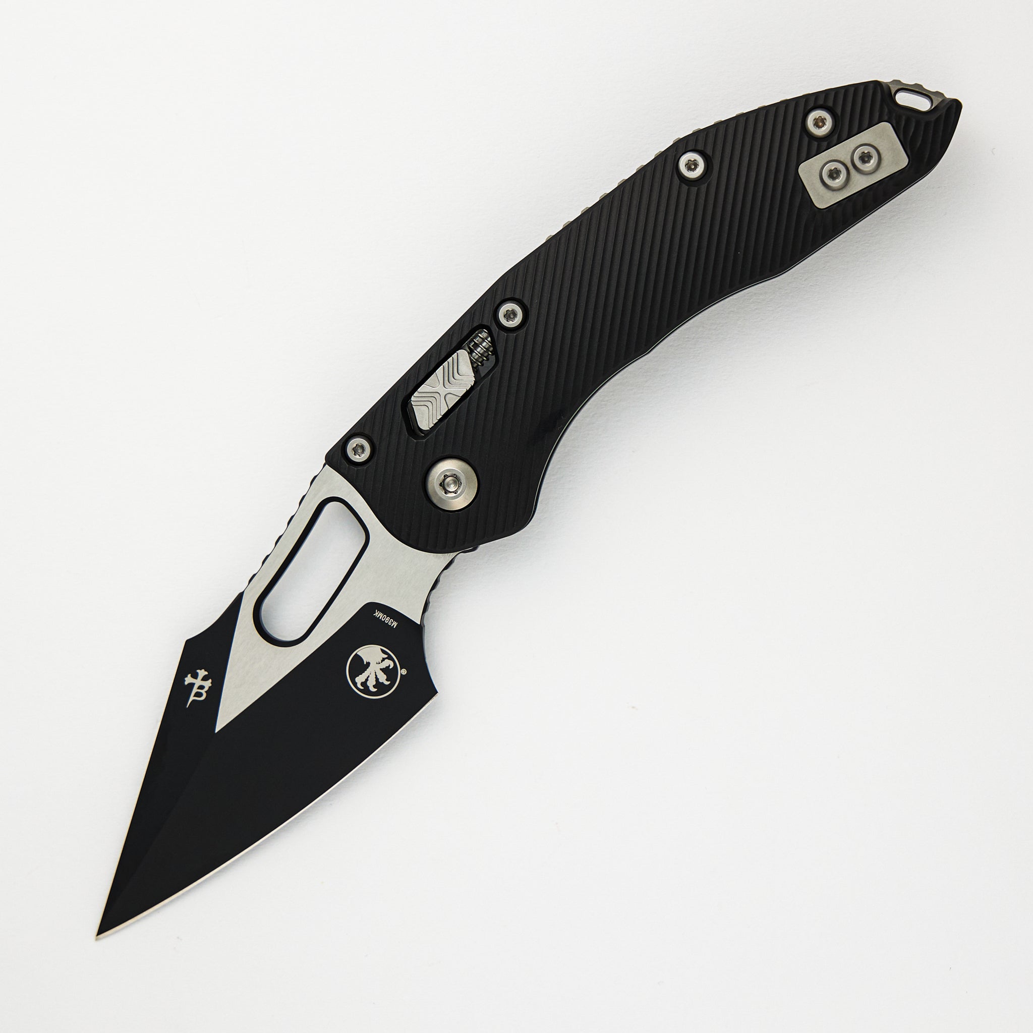 Microtech - Borka Blades Design Stitch – RAM-LOK S/E Fluted Black Aluminum Black Standard 169RL-1FL