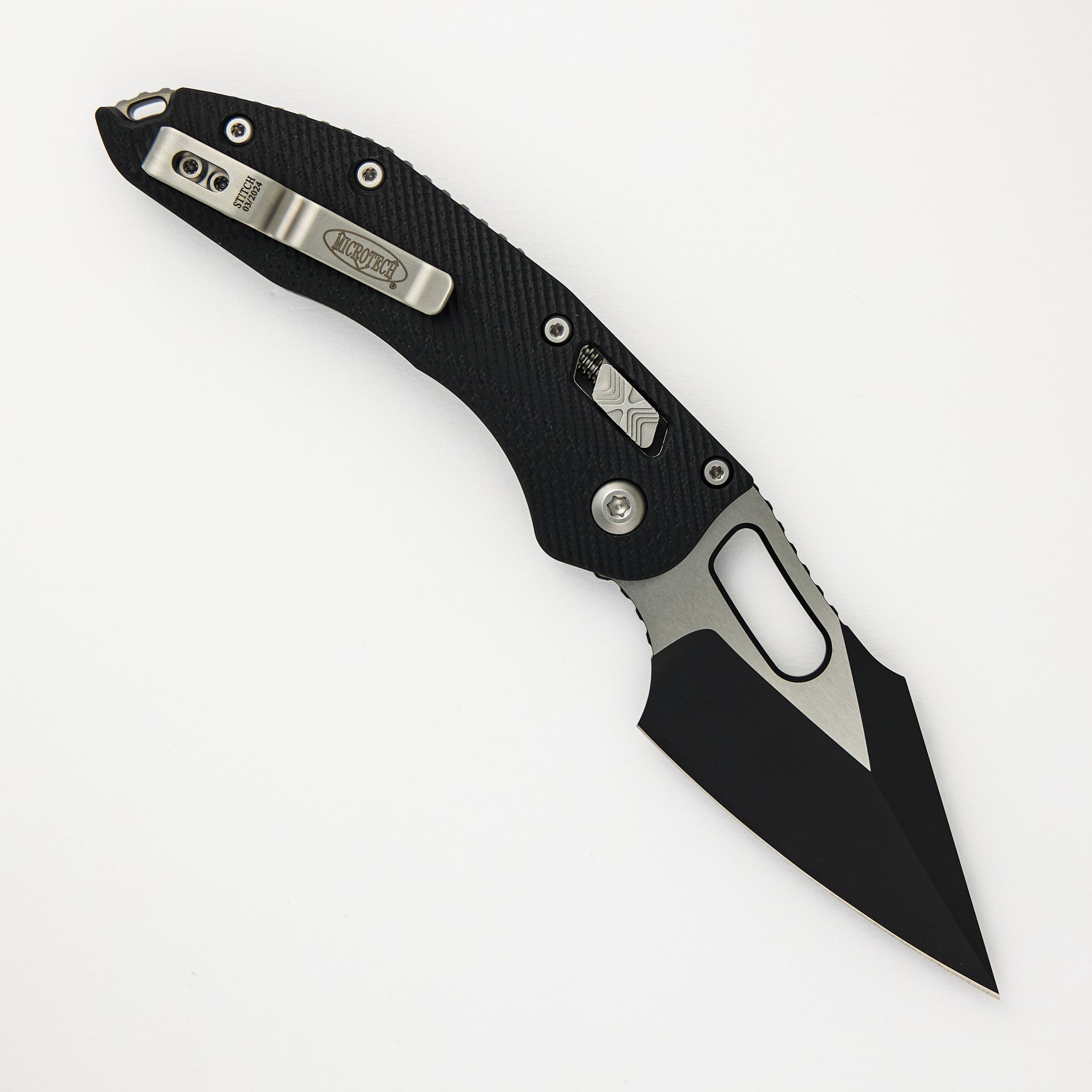 Microtech - Borka Blades Design Stitch – RAM-LOK S/E Fluted Black G10 Black Standard 169RL-1FLGTBK