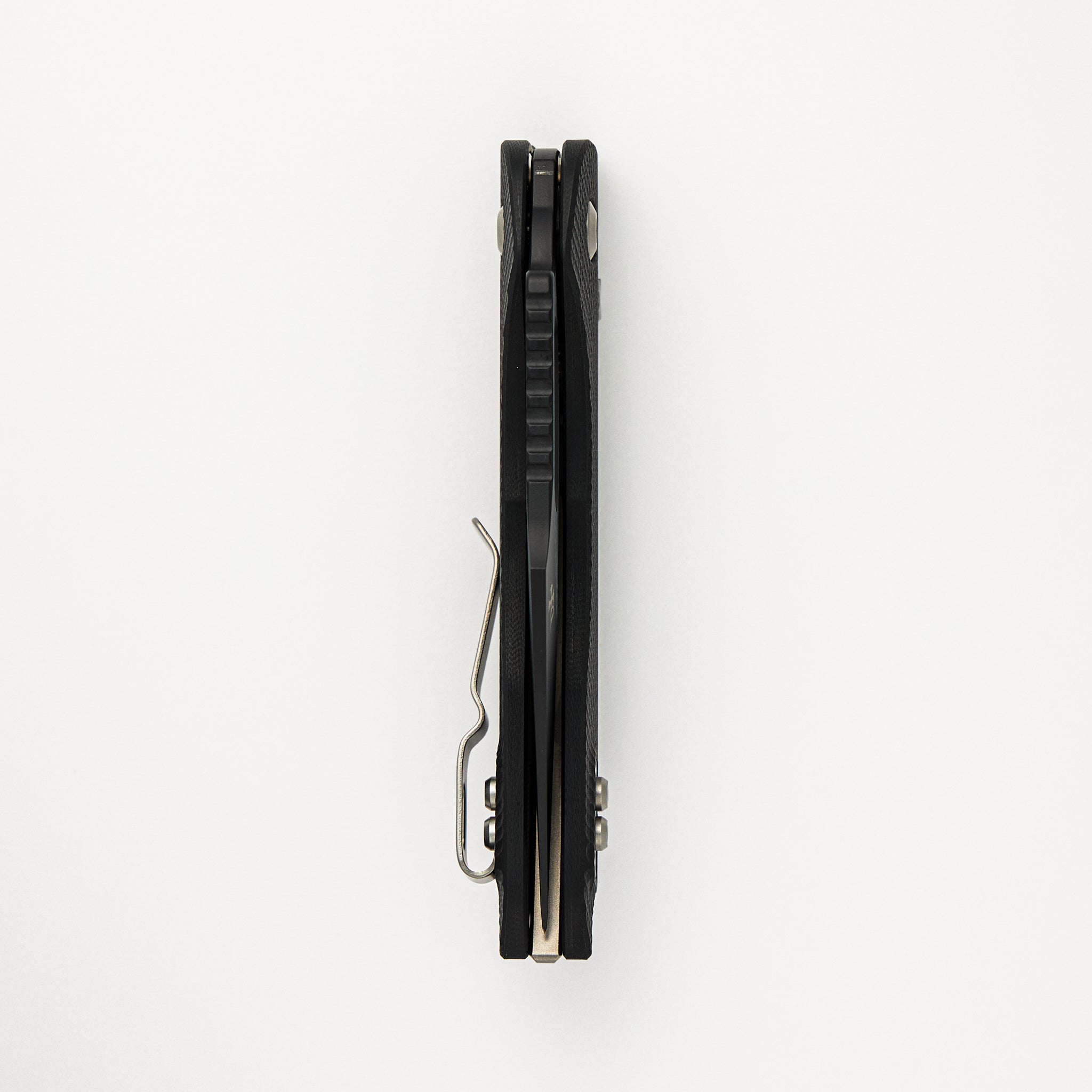 Stitch – RAM-LOK S/E Fluted G-10 Black Partial Serrated 169RL-2 FLGTBK (Borka Blades Design)