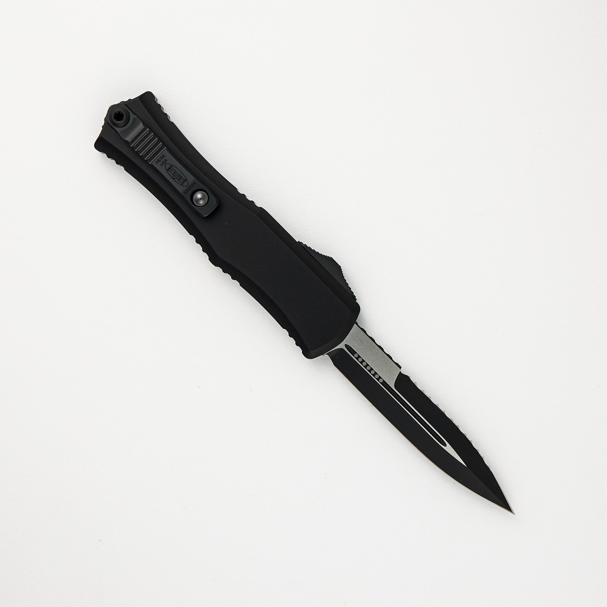 Microtech Mini Hera II Bayonet Black Full Serrated Black Standard 1701M-3T