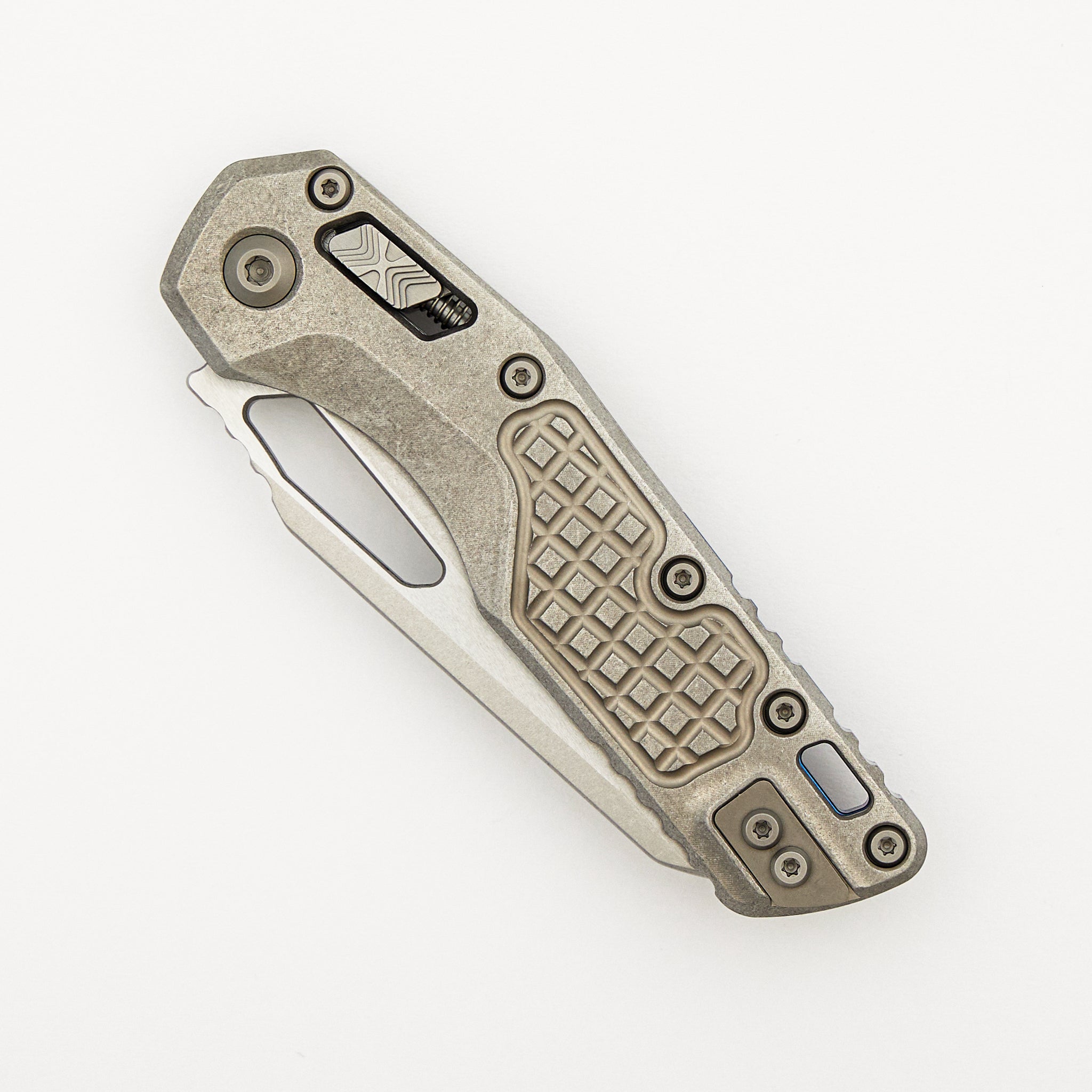 "Marfione Select" MSI - RAM-LOK - Stonewash Finish Frag Pattern Titanium W/ Blue Titanium Accent 210-10FRMS2