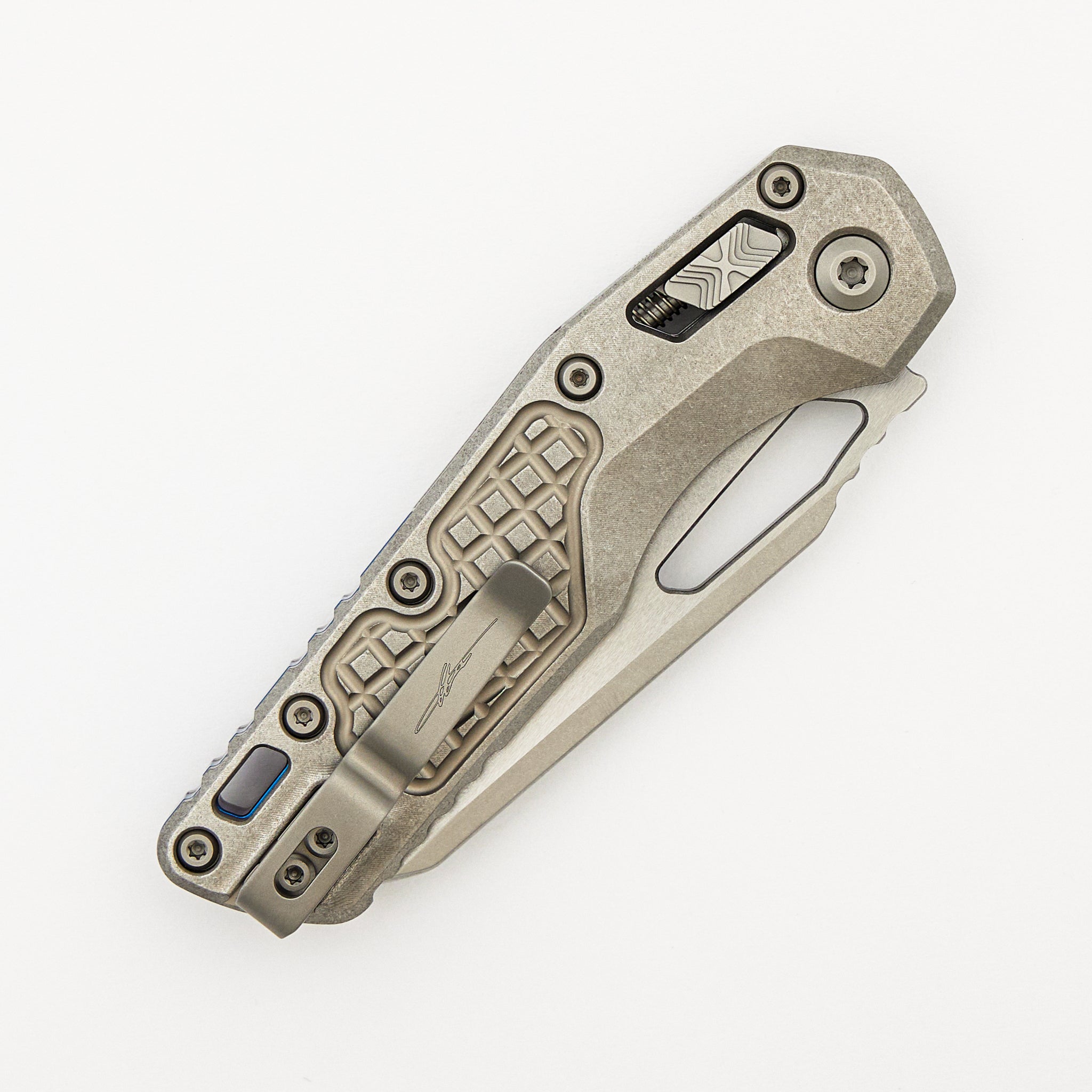 "Marfione Select" MSI - RAM-LOK - Stonewash Finish Frag Pattern Titanium W/ Blue Titanium Accent 210-10FRMS2