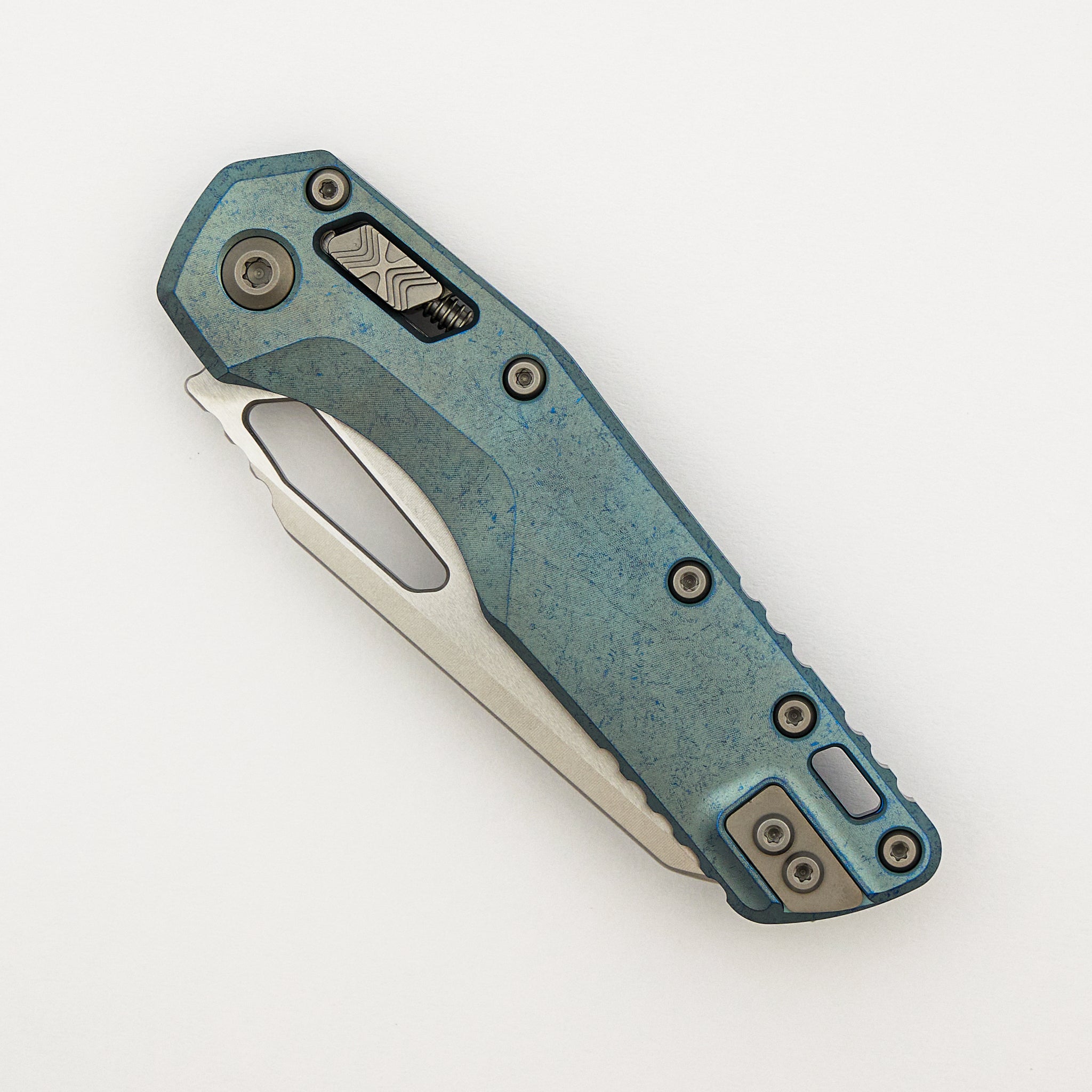 "Marfione Select" MSI - RAM-LOK - Stonewash Finish Ice Blue Anodized Slab Side Titanium W/ Blue Titanium Accent 210-10MS6