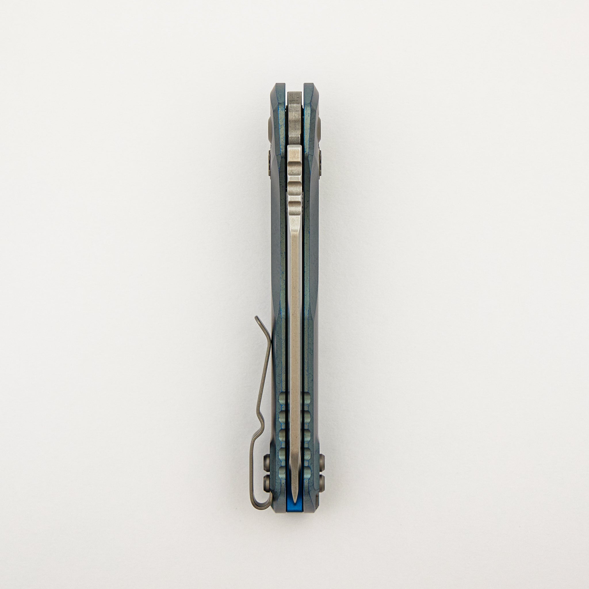 "Marfione Select" MSI - RAM-LOK - Stonewash Finish Ice Blue Anodized Slab Side Titanium W/ Blue Titanium Accent 210-10MS6