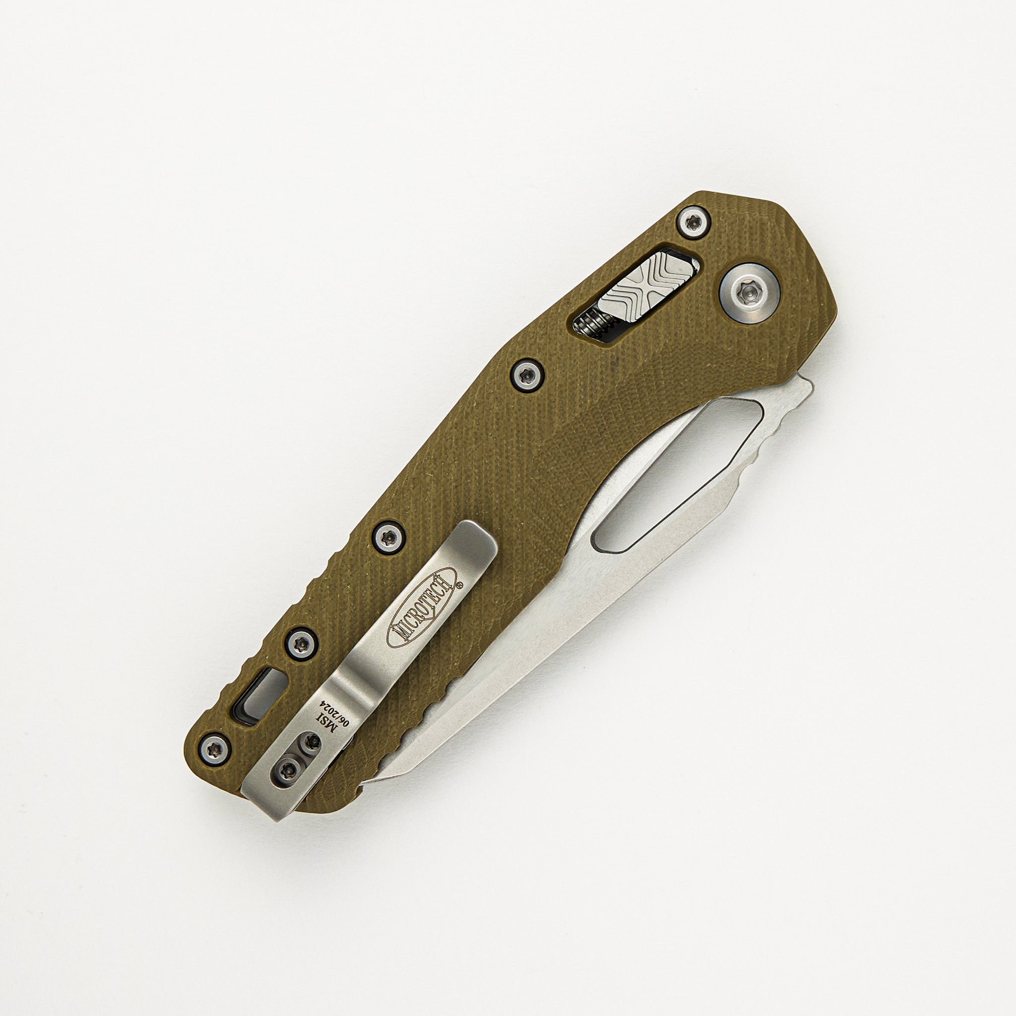 MSI S/E Fluted OD Green G10 Stonewash Partial Serrated 210-11 FLGTOD