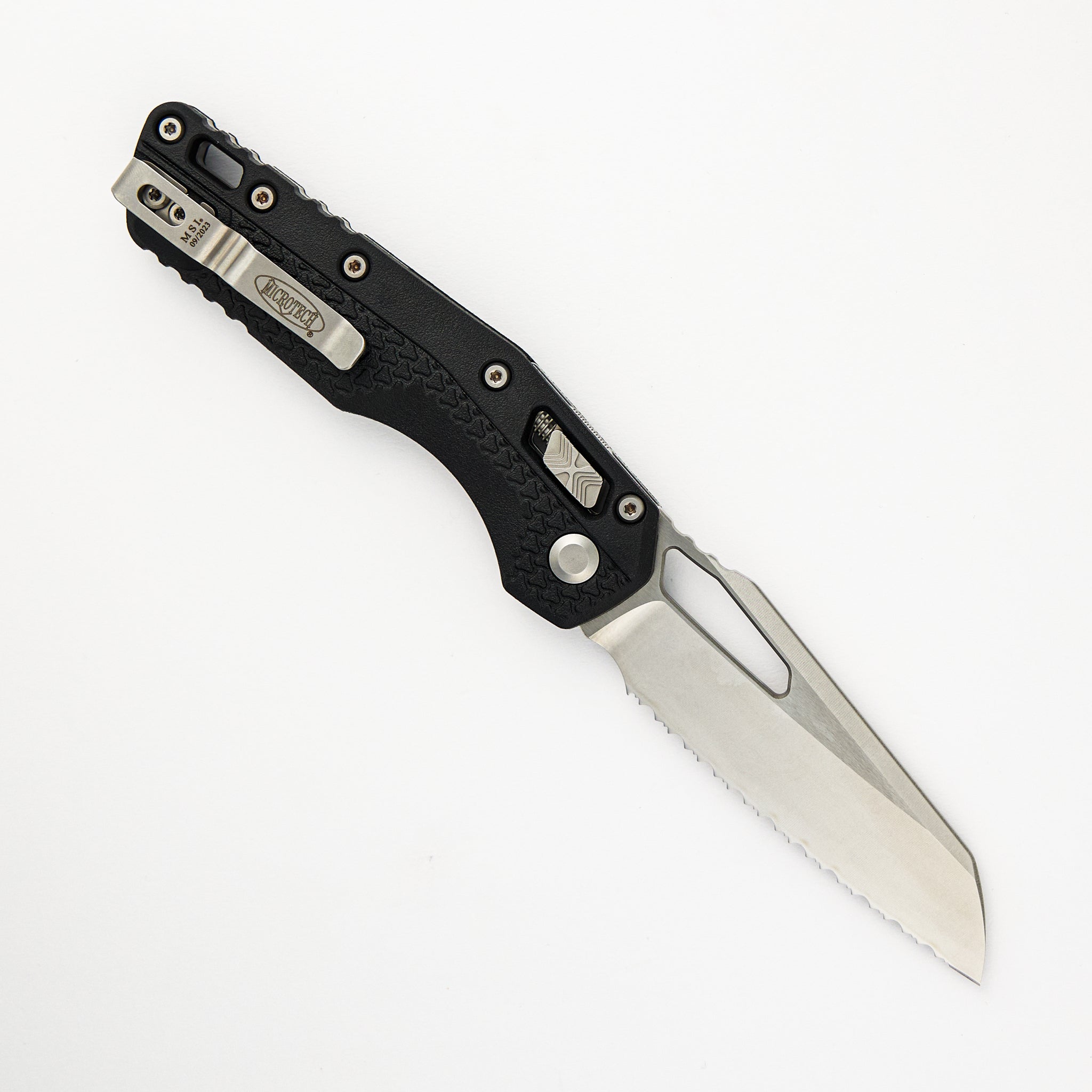 MSI S/E Tri-Grip Polymer Black Stonewash Full Serrated 210T-12 PMBK