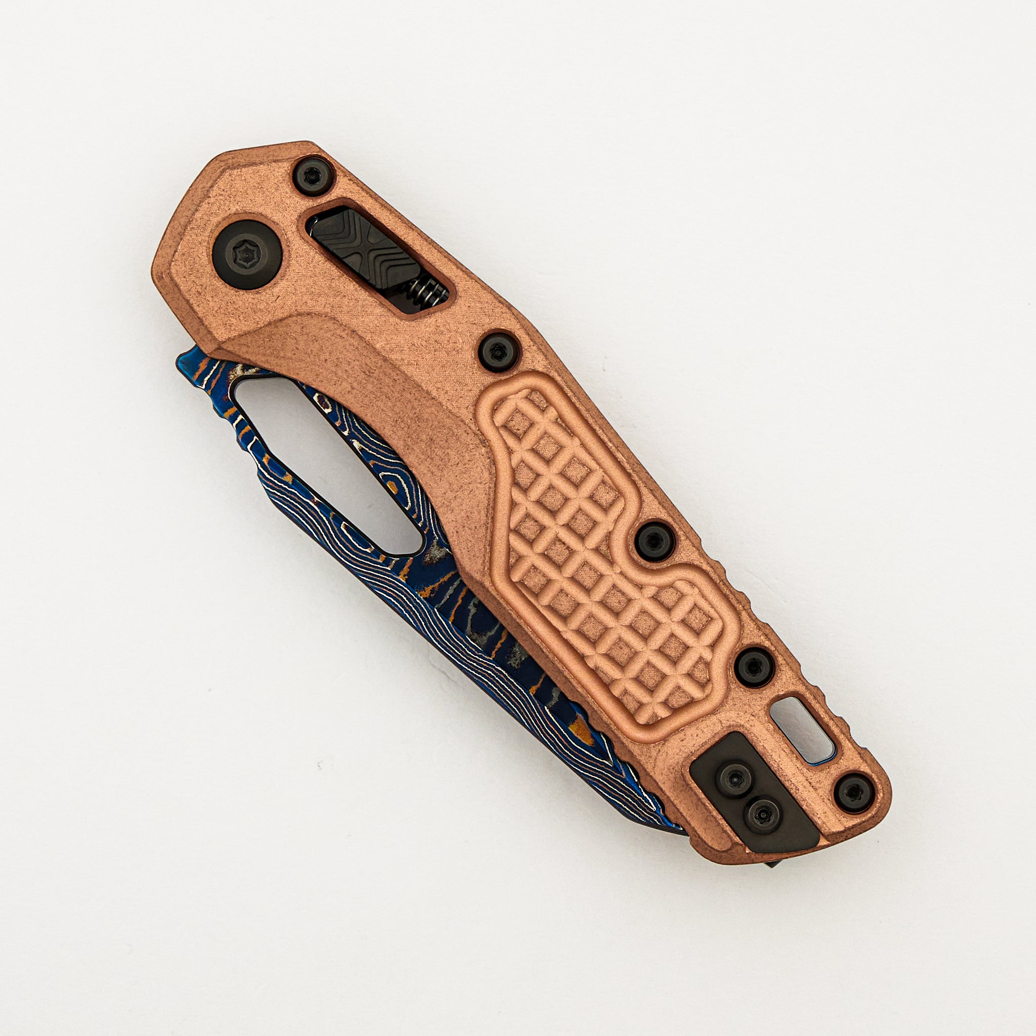 "Marfione Select" MSI - RAM-LOK - Blued Baker Forge Coppermai Stonewash Frag Pattern Copper W/ Blue Titanium Accent 210-16FRMS2