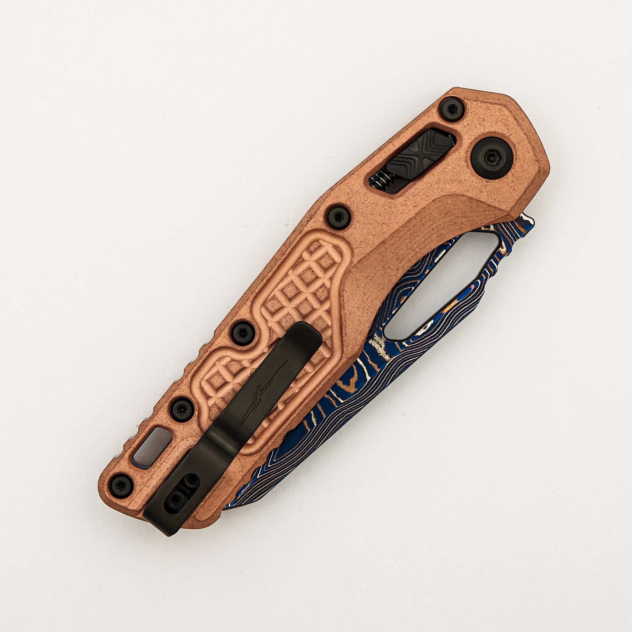"Marfione Select" MSI - RAM-LOK - Blued Baker Forge Coppermai Stonewash Frag Pattern Copper W/ Blue Titanium Accent 210-16FRMS2