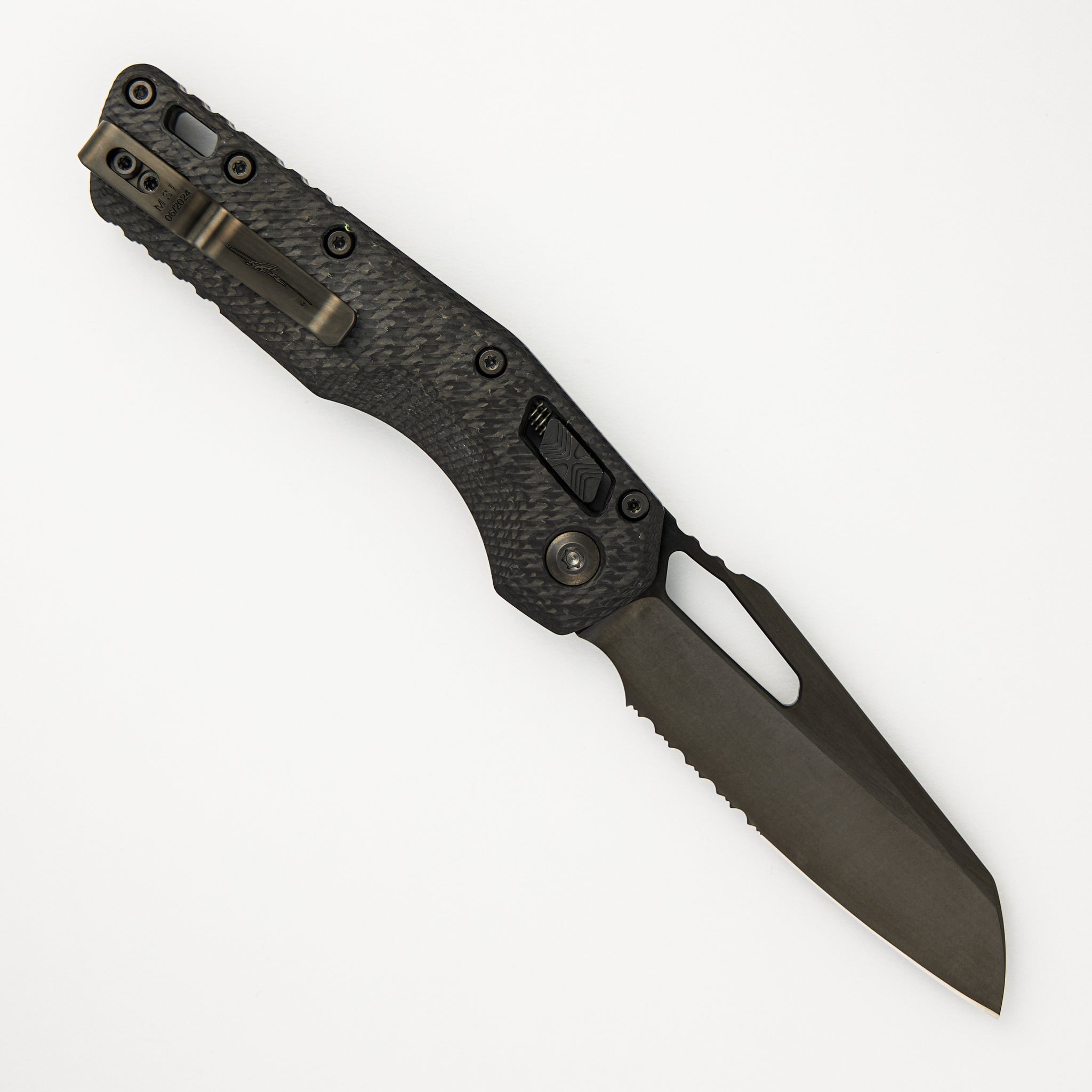 MSI S/E Signature Series Fluted Carbon Fiber Handle DLC Partial Serrated 210-2 DLCTFLCFS