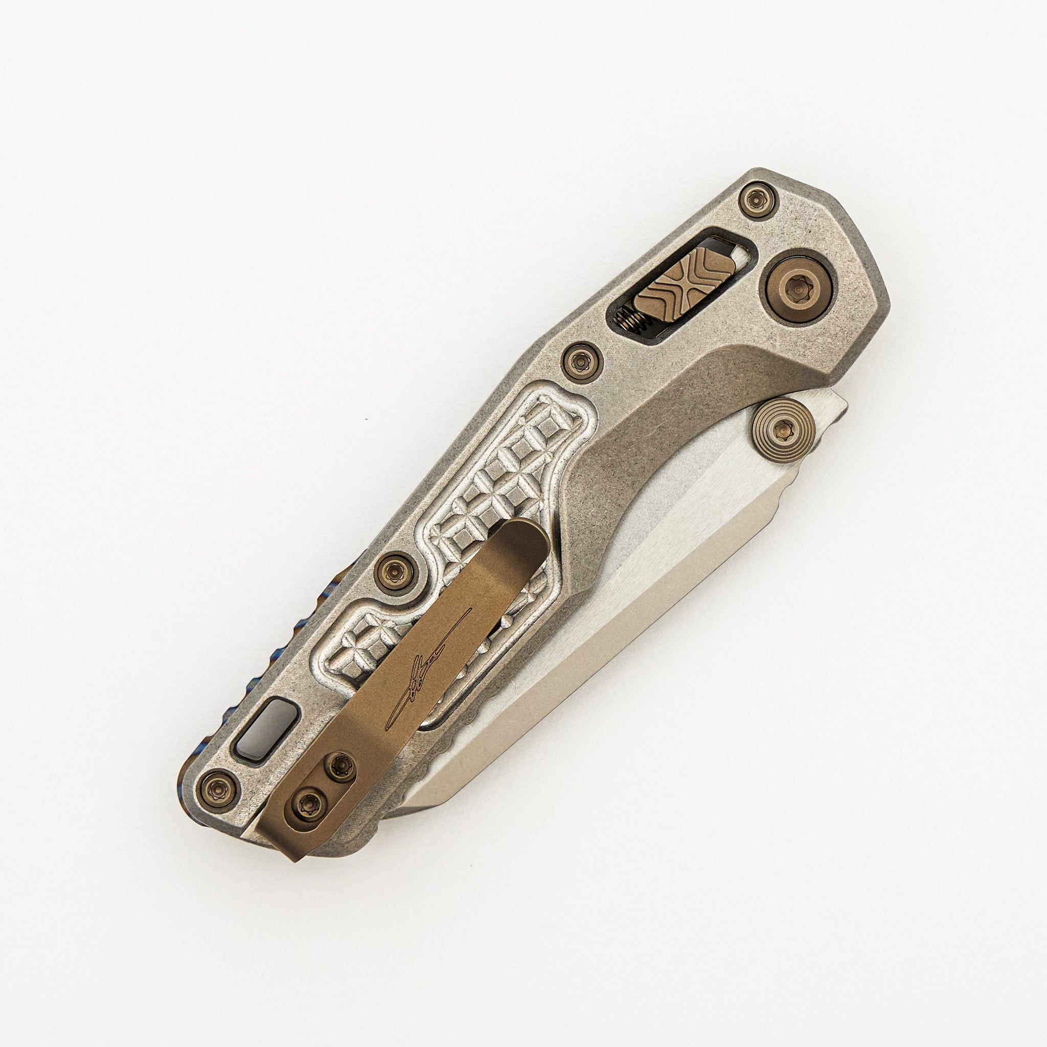 "Marfione Select" MSI Mini RAM-LOK Stonewash Finish Frag Pattern Titanium w/ Flamed Titanium Accent 210M-10FRMS5