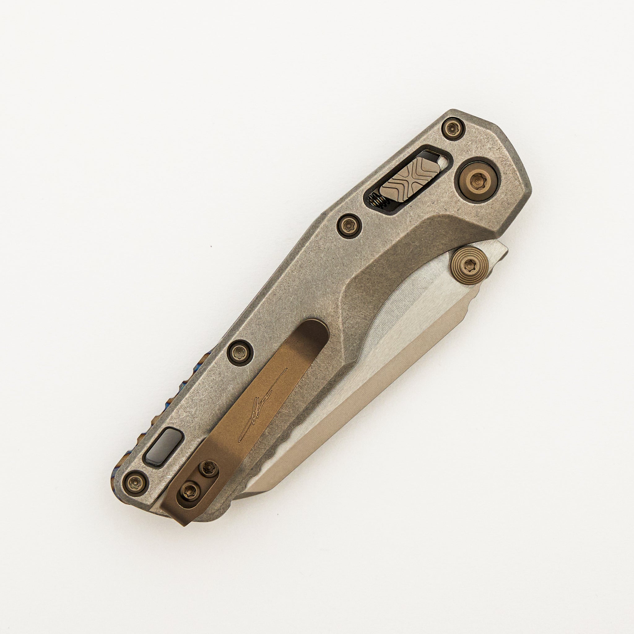 "Marfione Select" MSI Mini RAM-LOK Stonewash Finish Slab Side Titanium w/ Flamed Titanium Accent 210M-10MS5