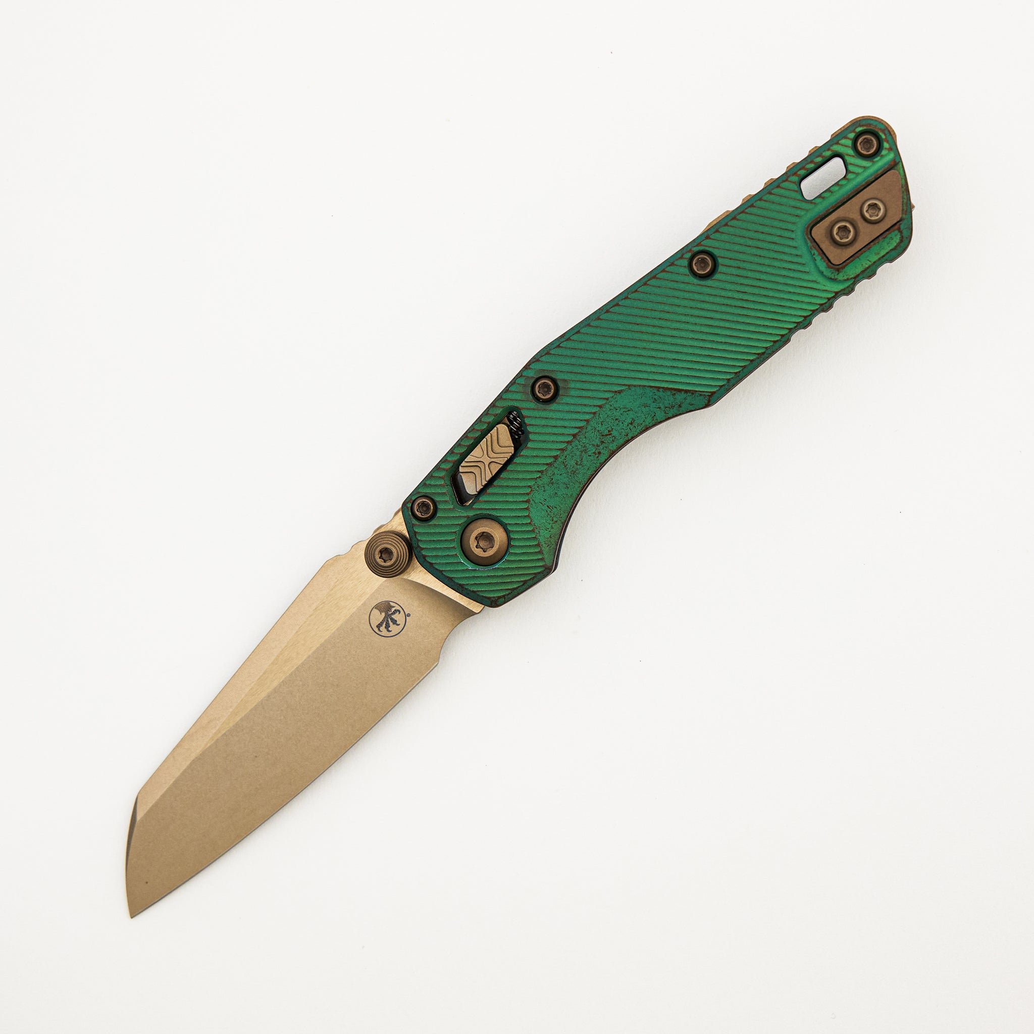 "Marfione Select" MSI Mini S/E Bronzed Stonewash Finished Antique Green Anodized Fluted Titanium W/ Bronze Accent 210M-13FLMS2