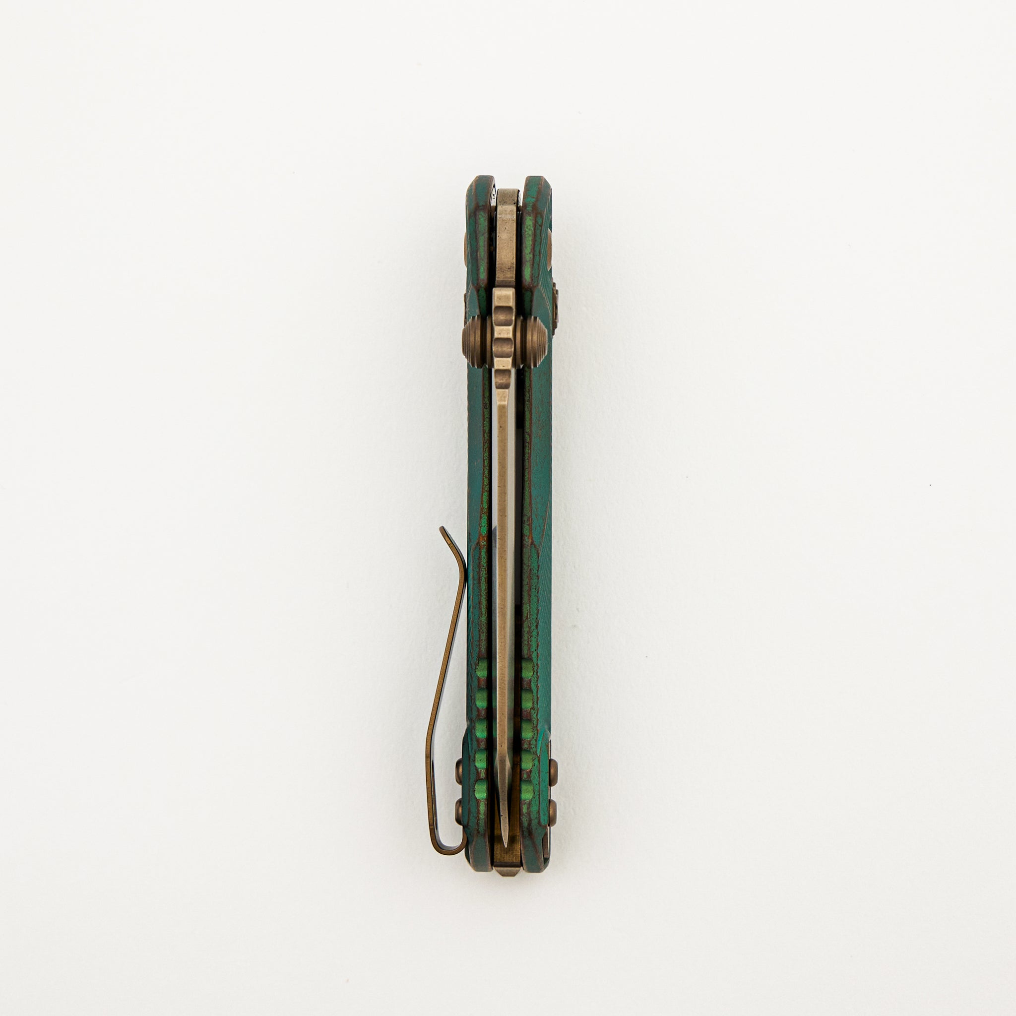 "Marfione Select" MSI Mini S/E Bronzed Stonewash Finished Antique Green Anodized Fluted Titanium W/ Bronze Accent 210M-13FLMS2
