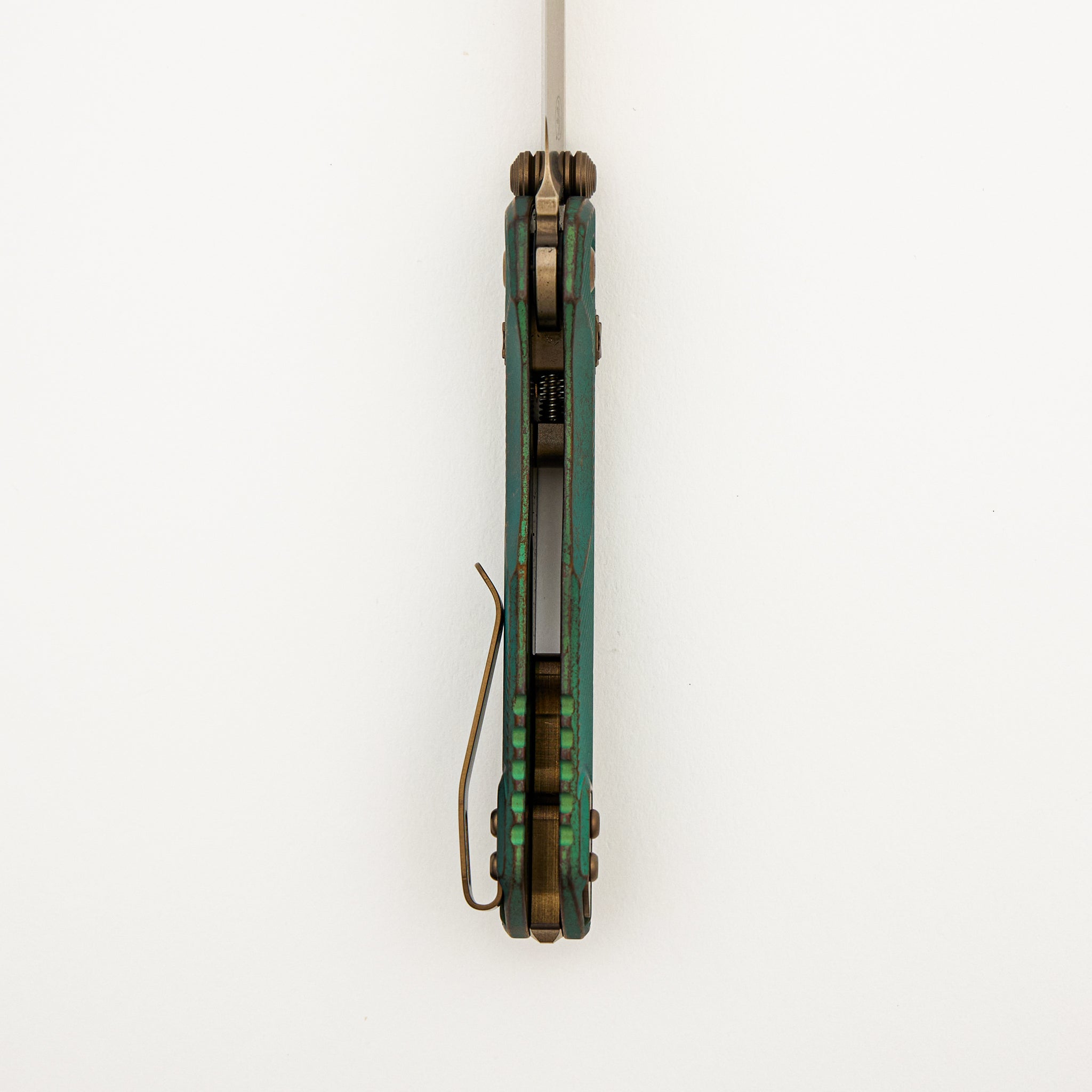 "Marfione Select" MSI Mini S/E Bronzed Stonewash Finished Antique Green Anodized Fluted Titanium W/ Bronze Accent 210M-13FLMS2