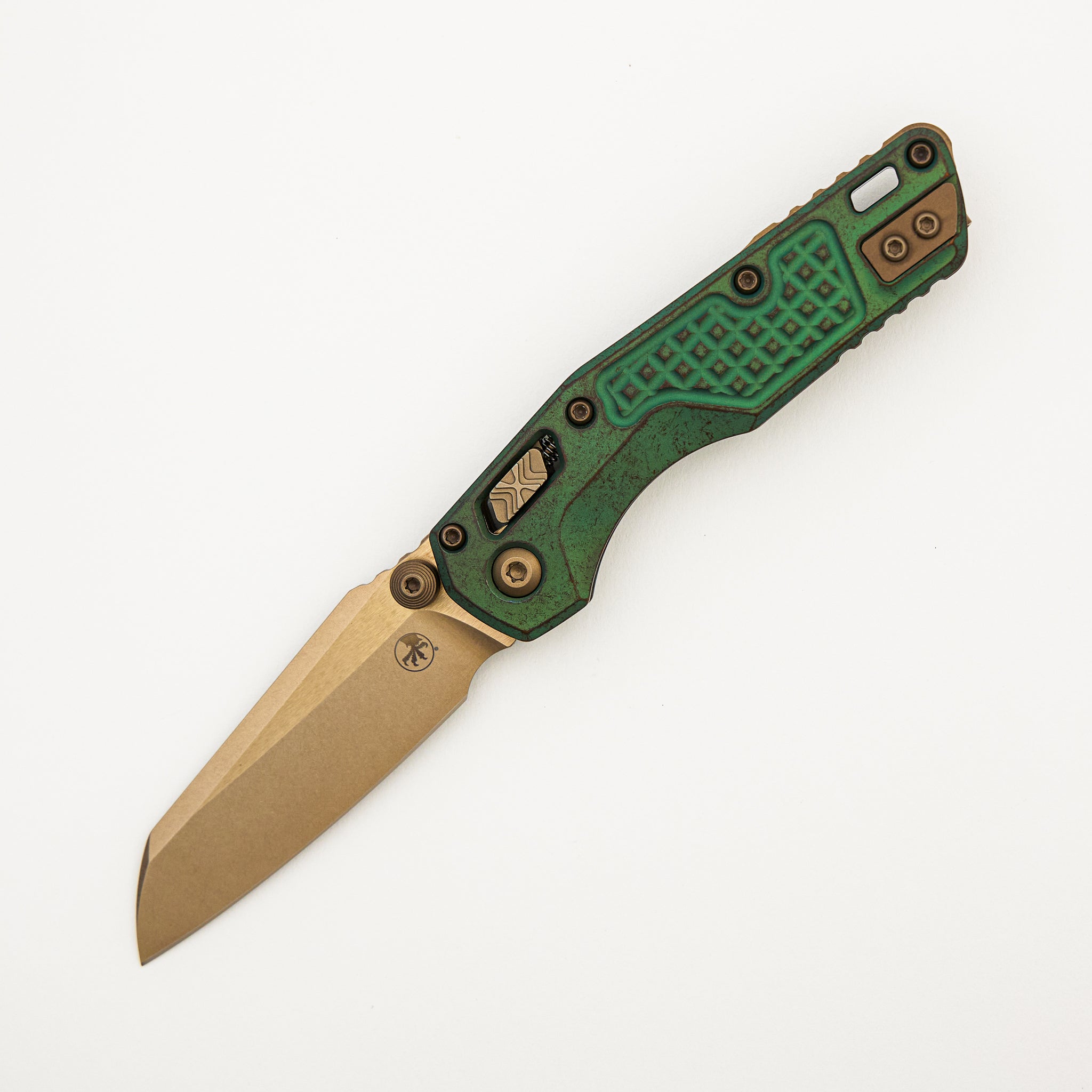 "Marfione Select" MSI Mini S/E Bronzed Stonewash Finished Antique Green Anodized Frag Pattern Titanium W/ Bronze Accent 210M-13FRMS2