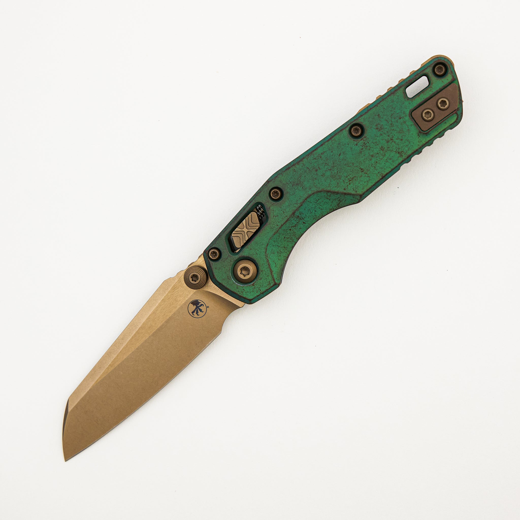 "Marfione Select" MSI Mini S/E Bronzed Stonewash Finished Antique Green Anodized Slab Side Titanium W/ Bronze Accent 210M-13MS2