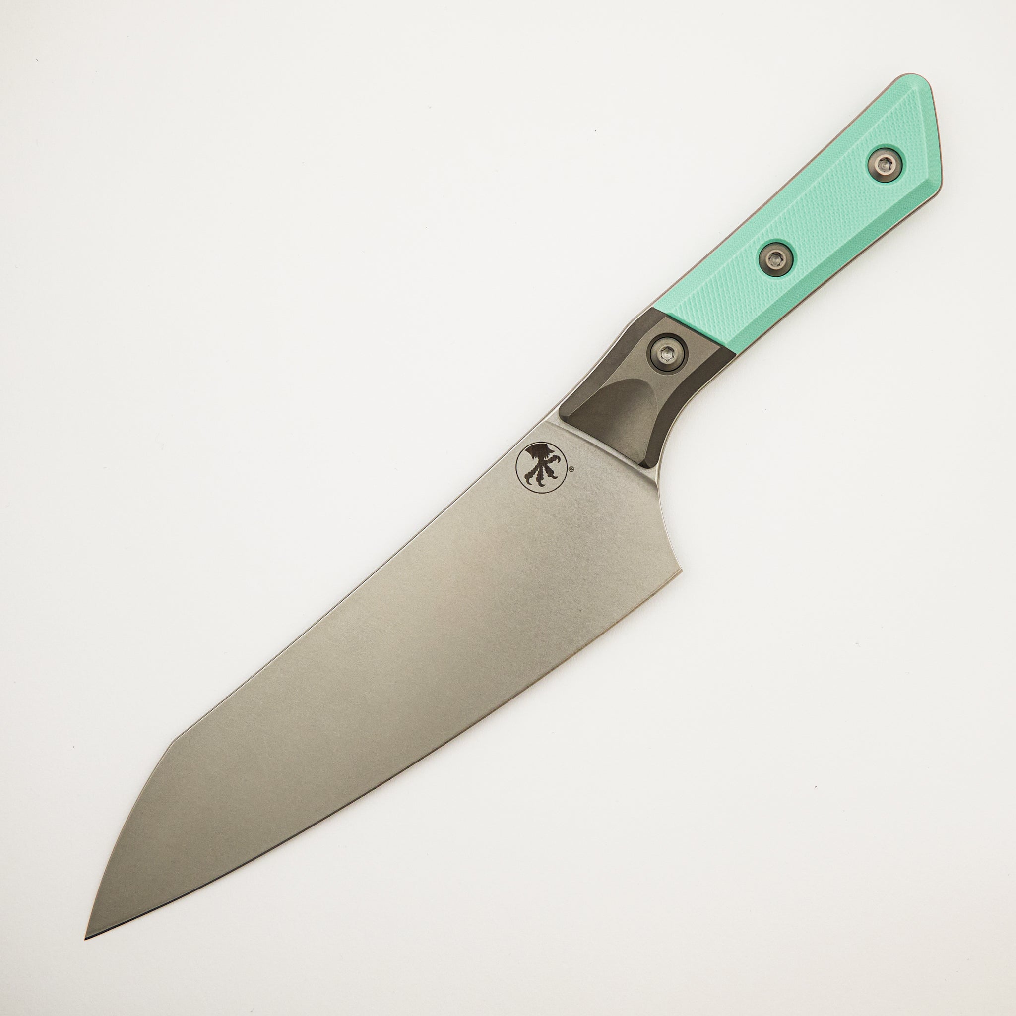 Chef Knife - G-10 Caribbean Blue - Bead Blast Bolster - Stonewash Standard - 3000B-10 CA