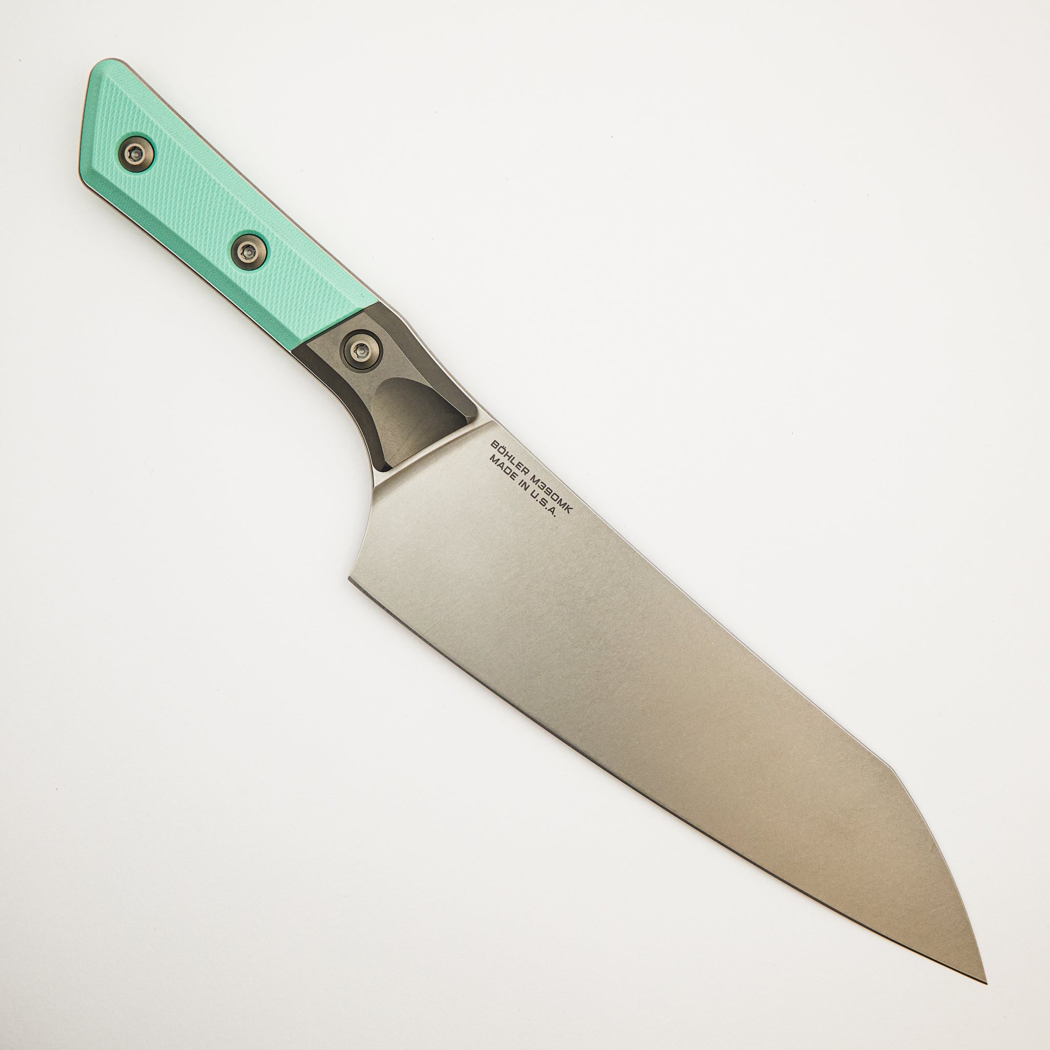 Chef Knife - G-10 Caribbean Blue - Bead Blast Bolster - Stonewash Standard - 3000B-10 CA