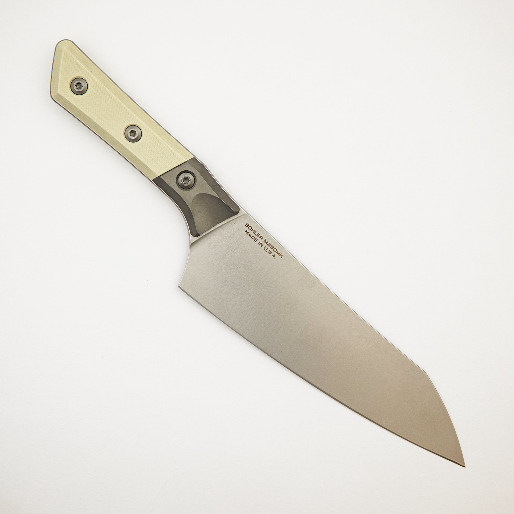 Chef Knife - G-10 Ivory - Bead Blast Bolster - Stonewash Standard - 3000B-10 IV