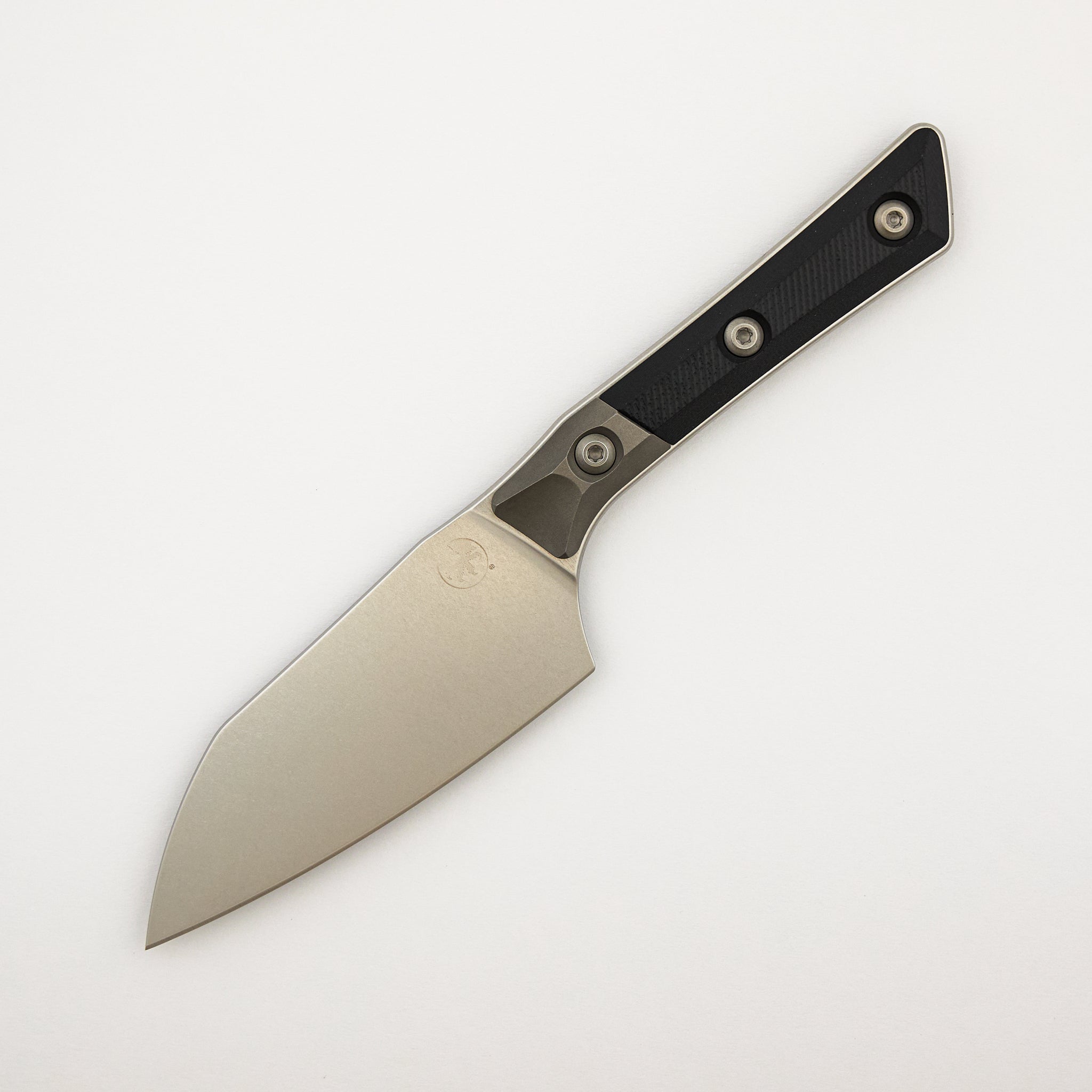 Santoku 4" - G-10 Black - Bead Blast Bolster - Stonewash Standard - 3300B-10 BK