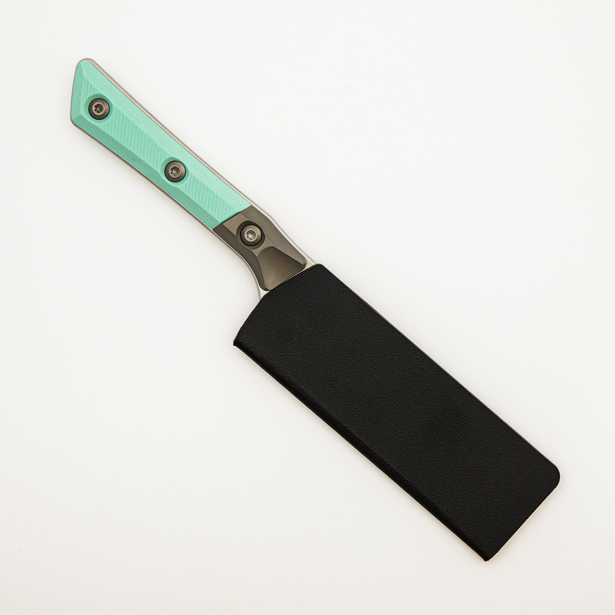 Santoku 4" - G-10 Caribbean Blue - Bead Blast Bolster - Stonewash Standard - 3300B-10 CA