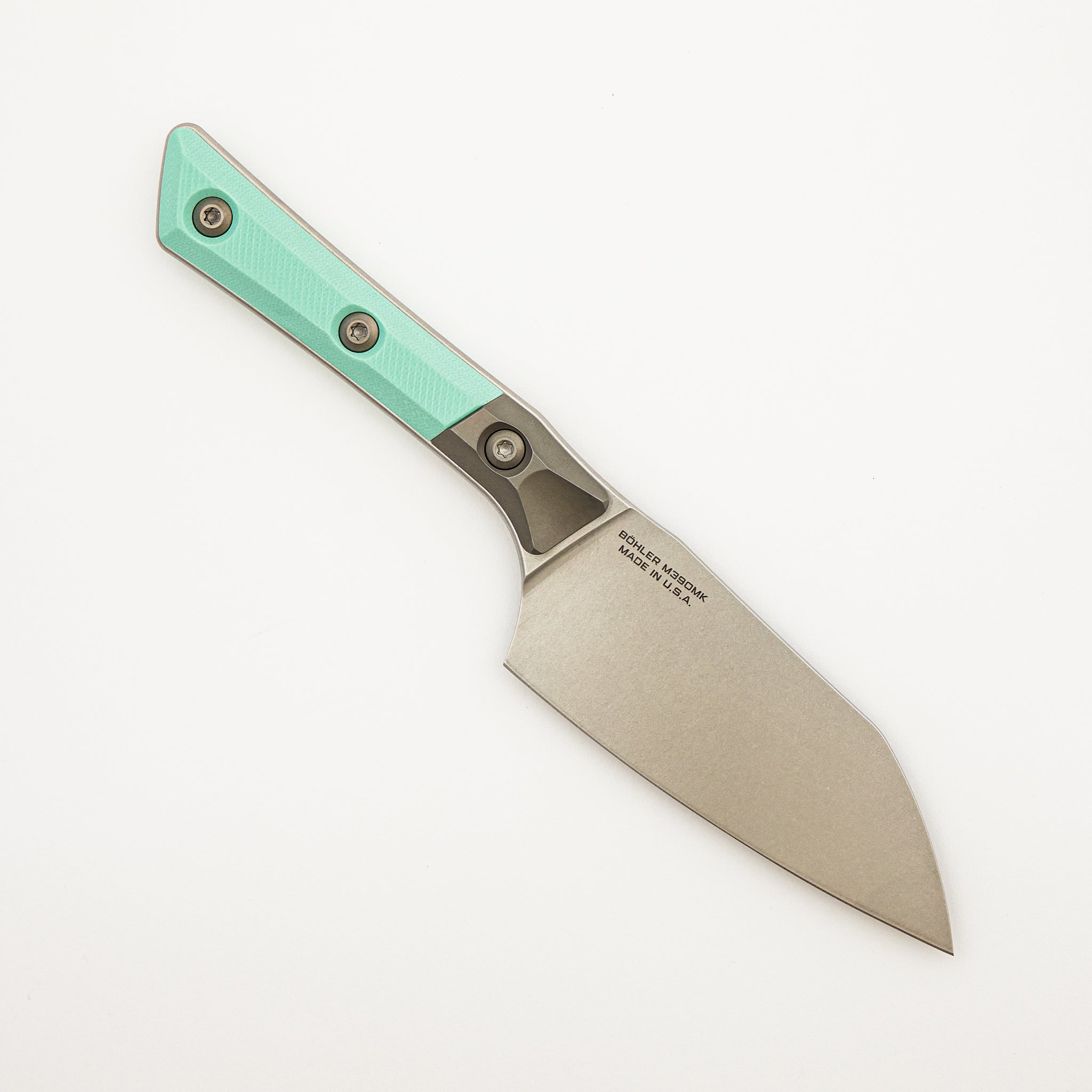 Santoku 4" - G-10 Caribbean Blue - Bead Blast Bolster - Stonewash Standard - 3300B-10 CA