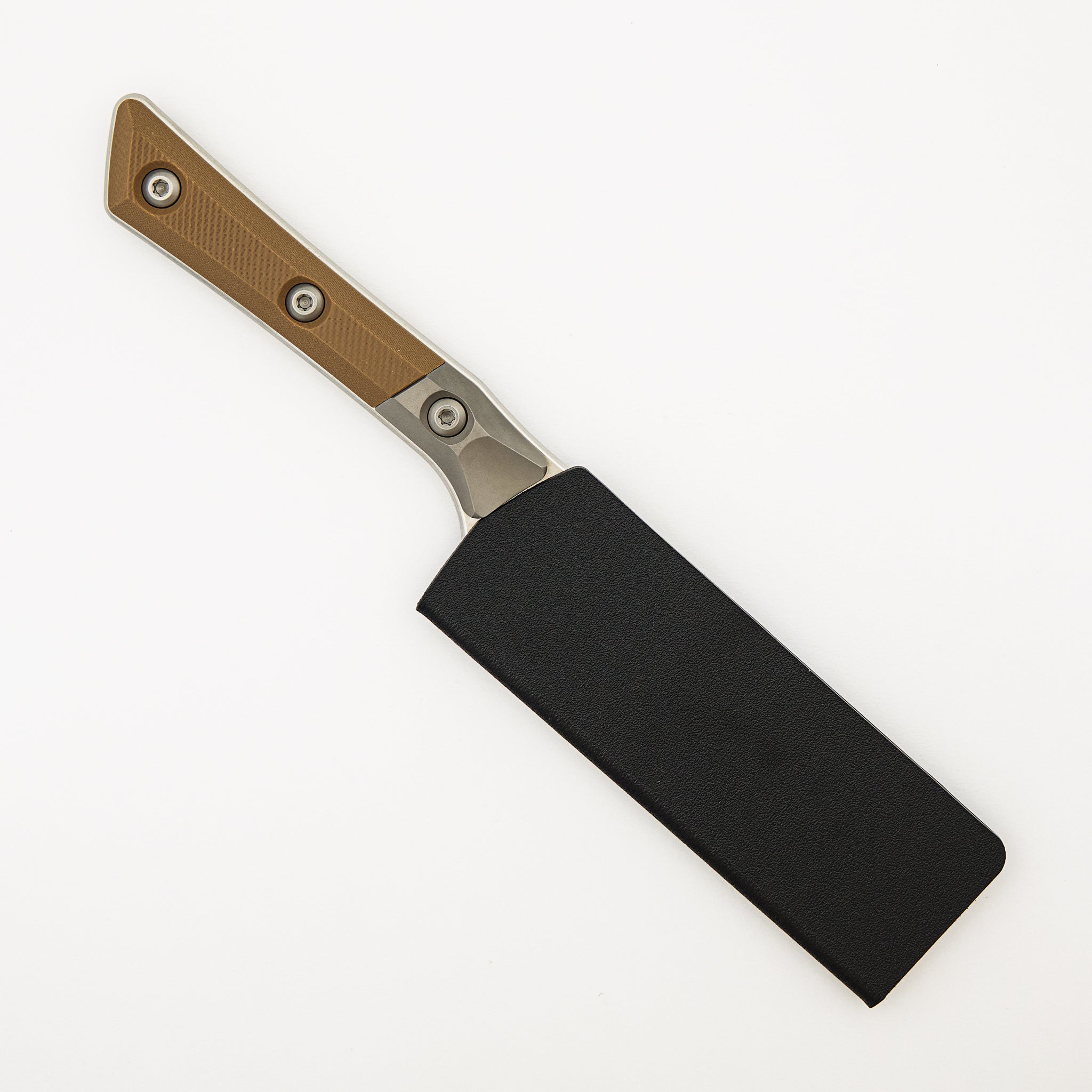 Santoku 4" - G-10 Coyote Tan - Bead Blast Bolster - Stonewash Standard - 3300B-10 CE