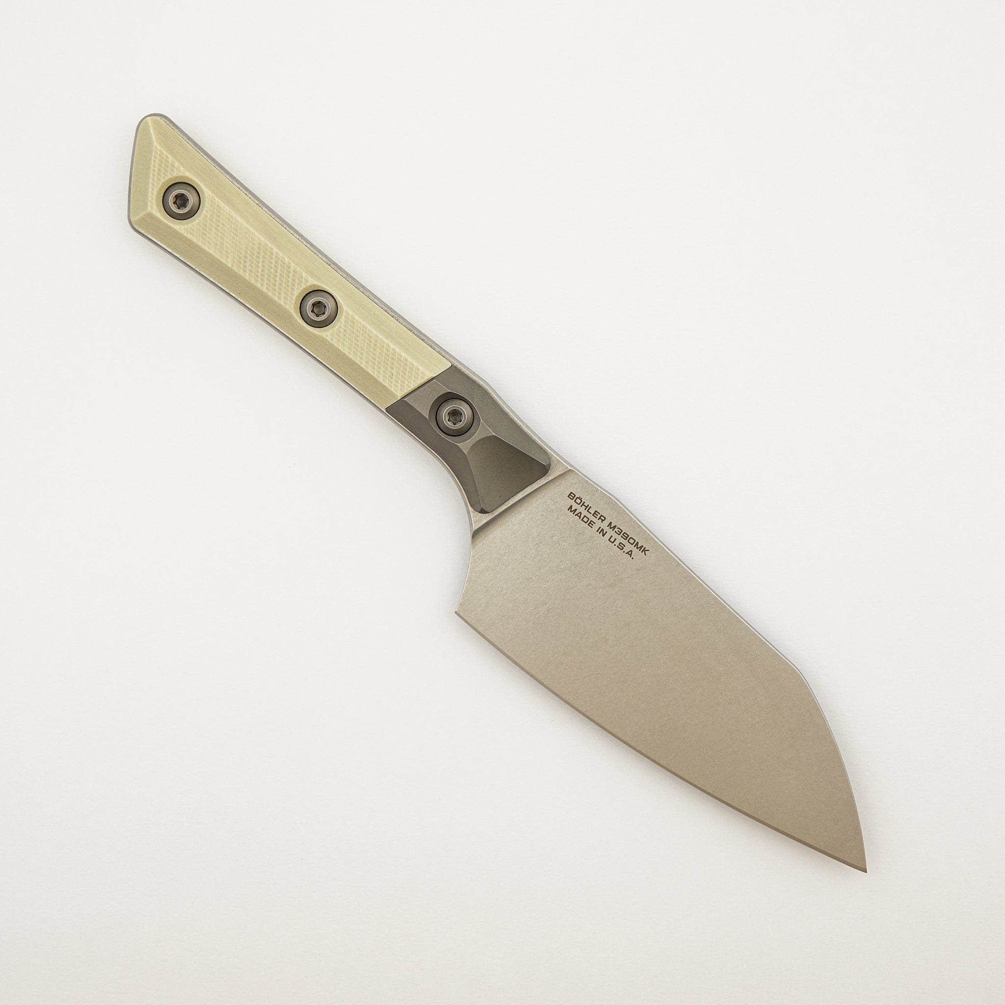 Santoku 4" - G-10 Ivory - Bead Blast Bolster - Stonewash Standard - 3300B-10 IV