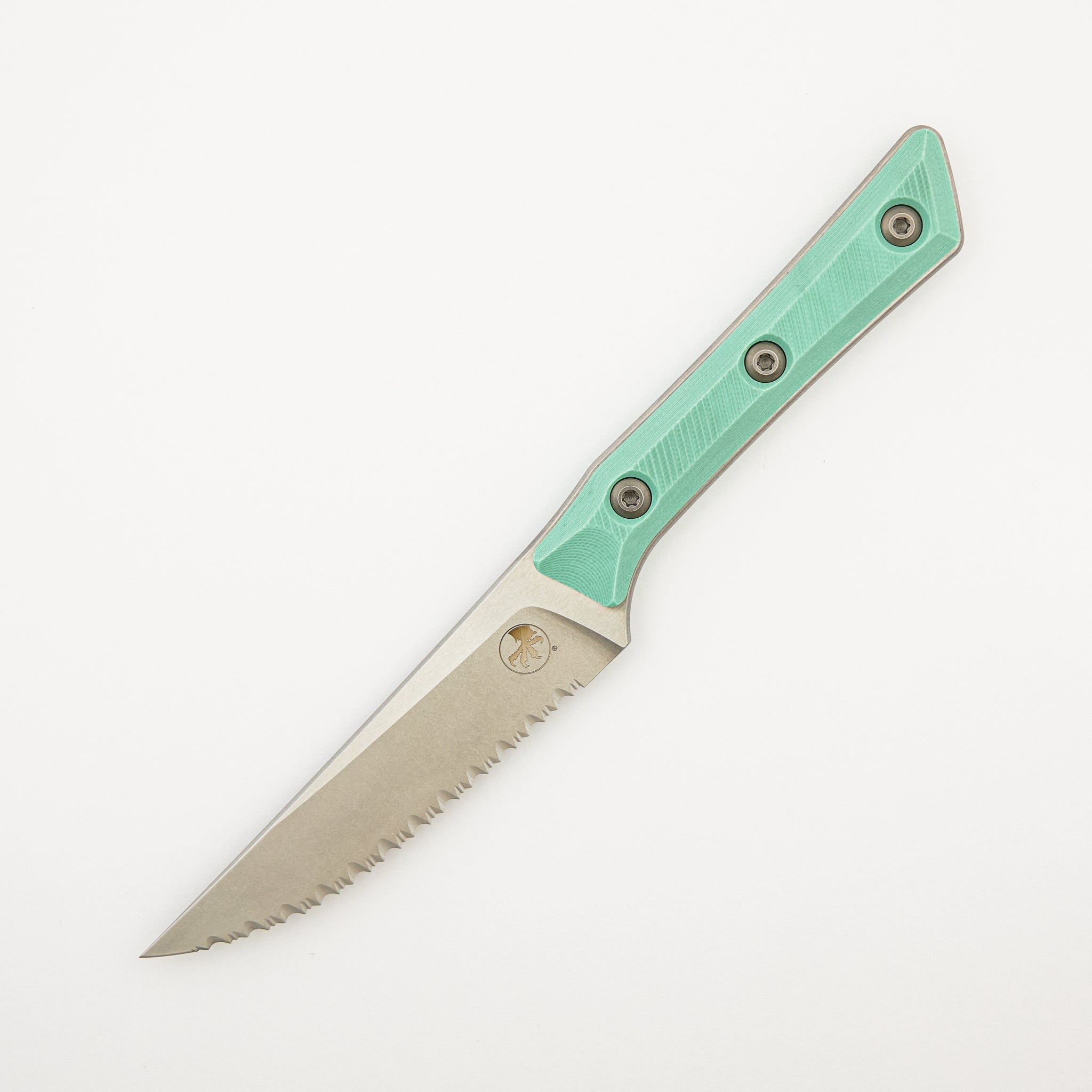 Steak Knife Set - G-10 Carribbean Blue - Stonewash Full Serrated - 3600-12 SETCA