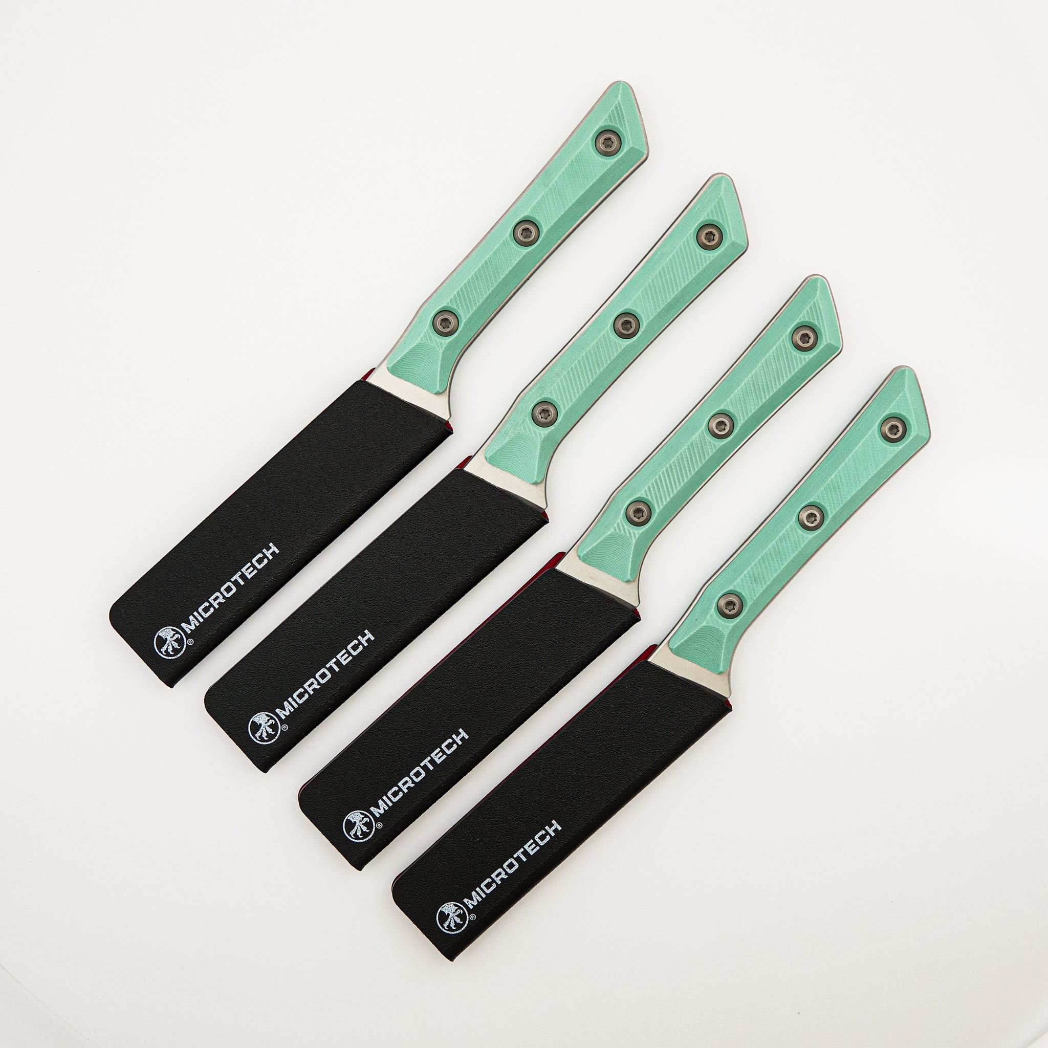 Steak Knife Set - G-10 Carribbean Blue - Stonewash Full Serrated - 3600-12 SETCA