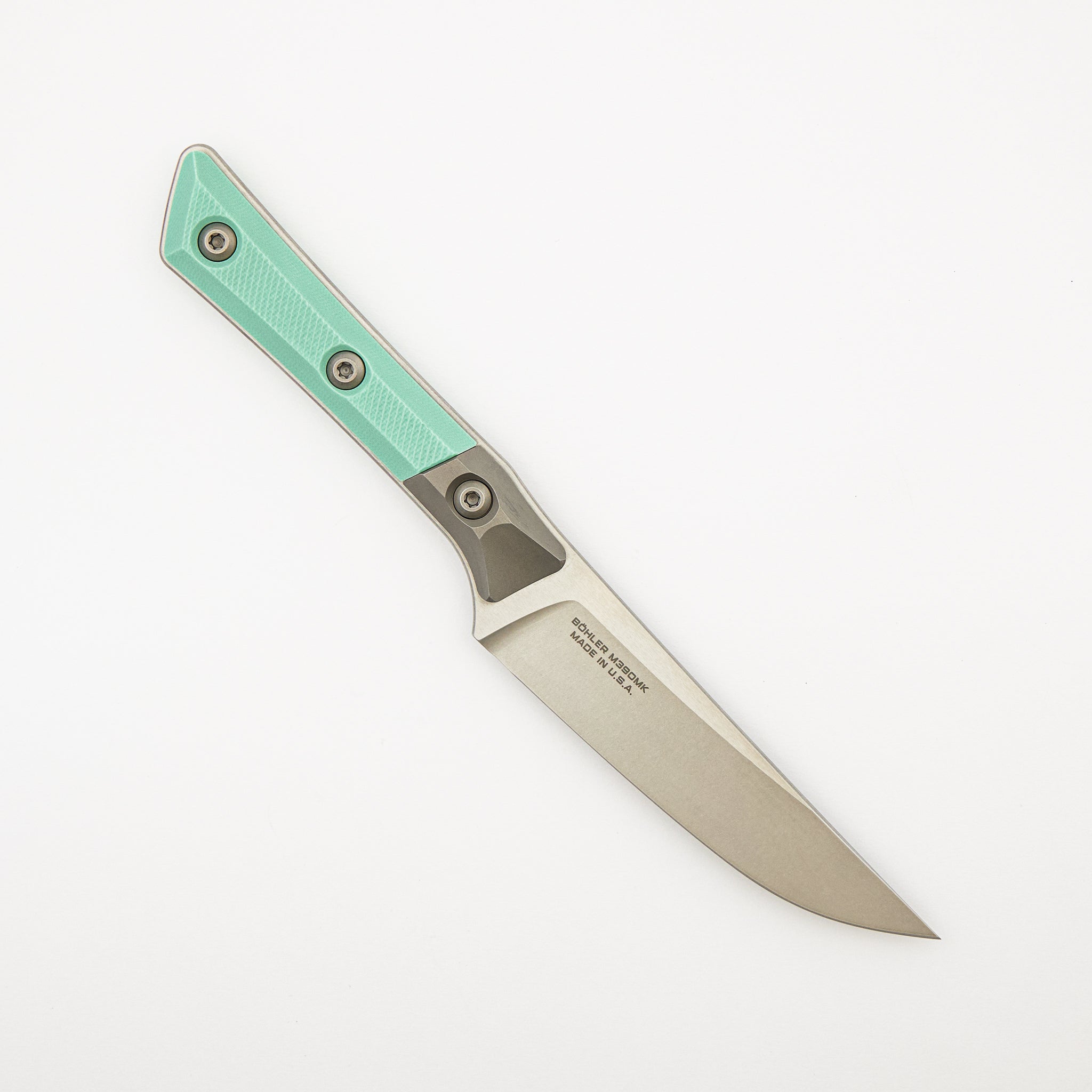 Steak Knife Set - G-10 Caribbean Blue - Bead Blast Bolster - Stonewash Standard - 3600B-10 SETCA