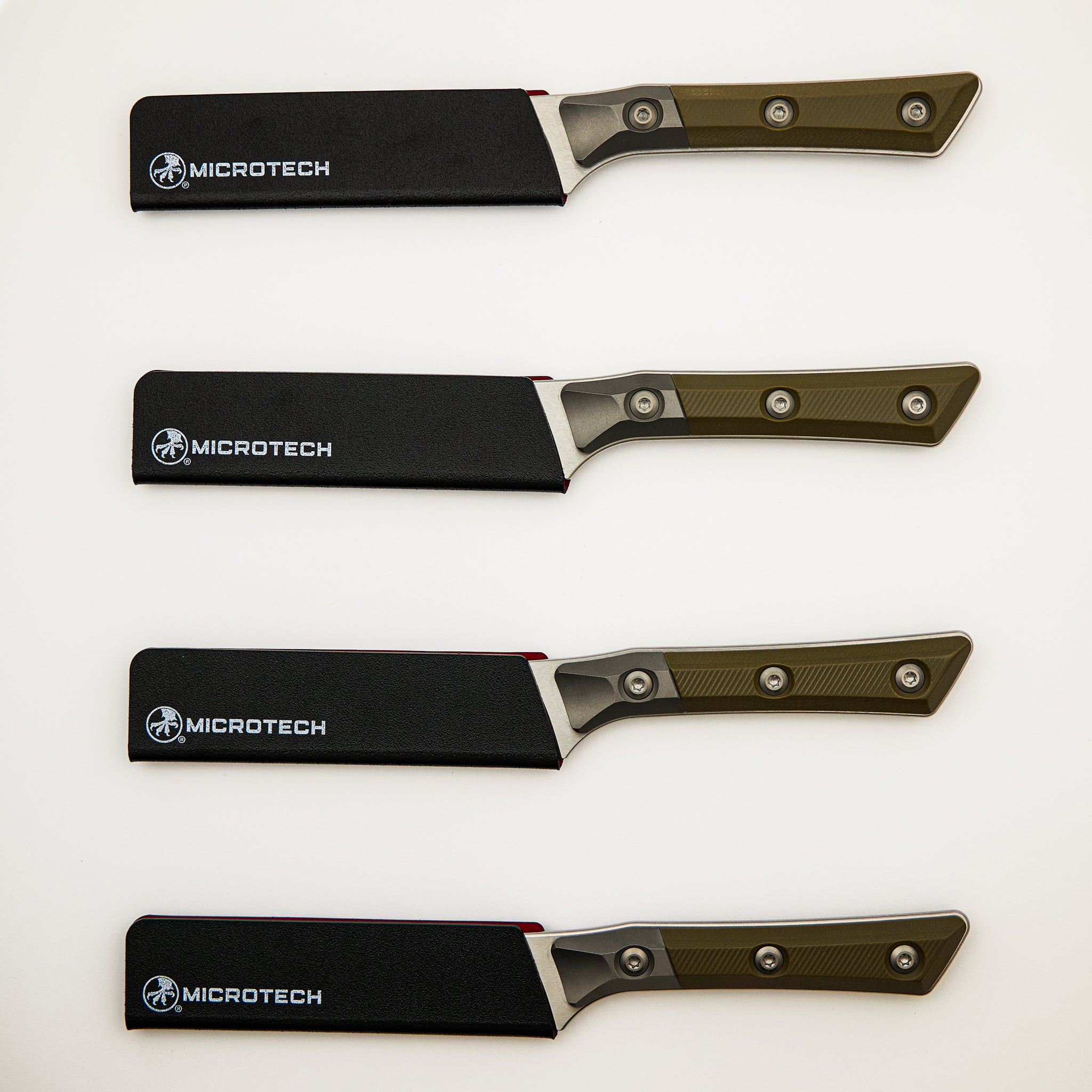 Steak Knife Set - G-10 OD Green - Bead Blast Bolster - Stonewash Standard - 3600B-10 SETOD