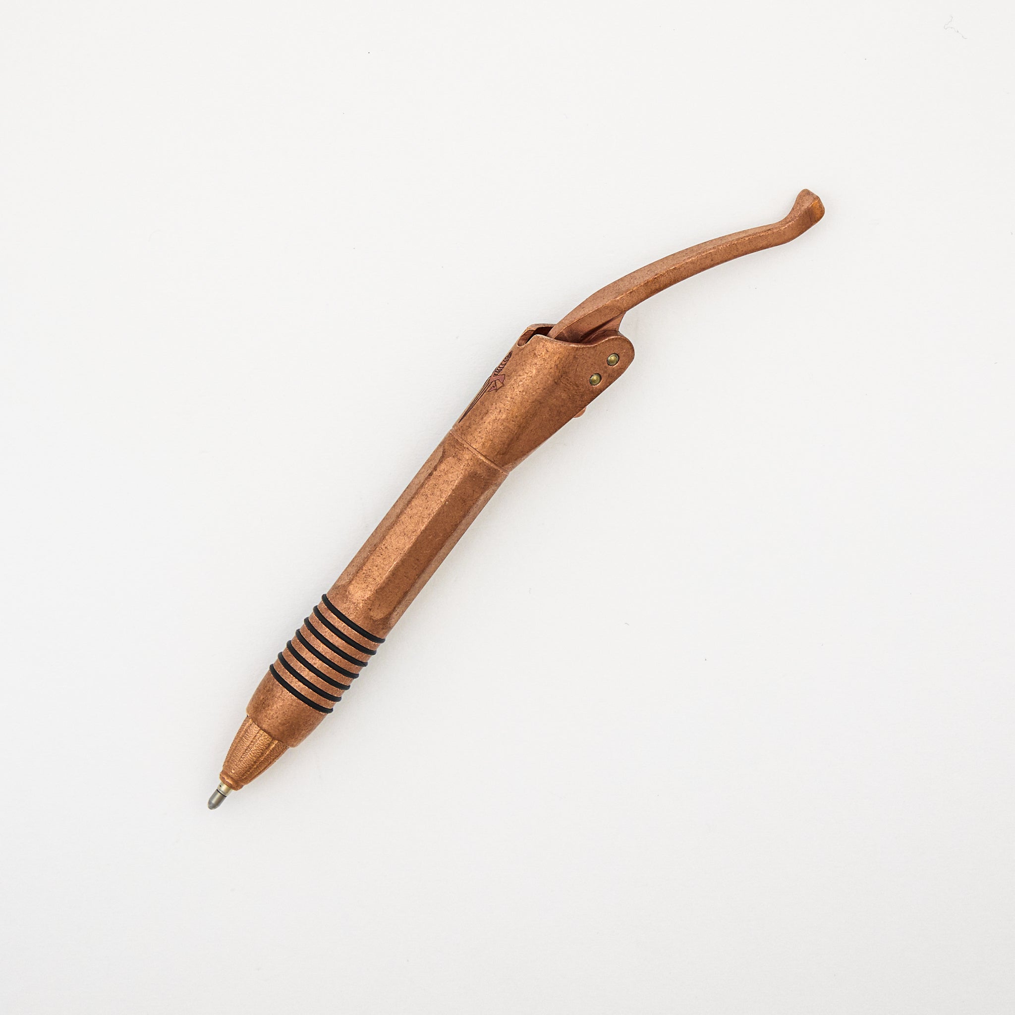 Marfione Custom Knives Siphon II - Cryo Ice Copper W/ Cryo Ice Copper Lever - Orange Peel Copper W/ Bronze Titanium Hardware