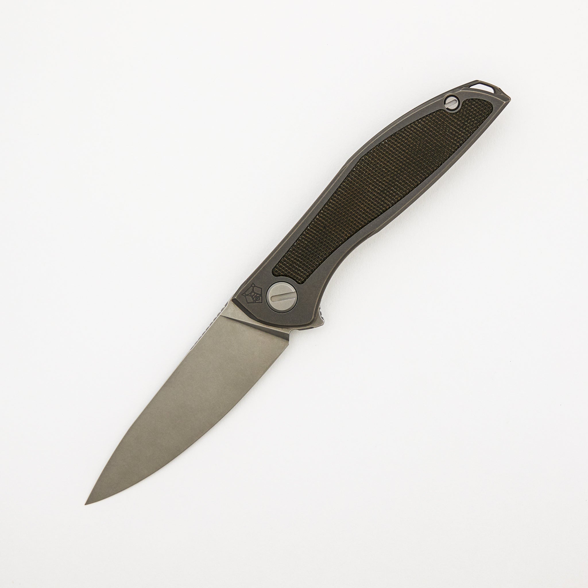NeOn NL - Elmax Blade - Titanium/Green Canvas Micarta Handle - MRBS