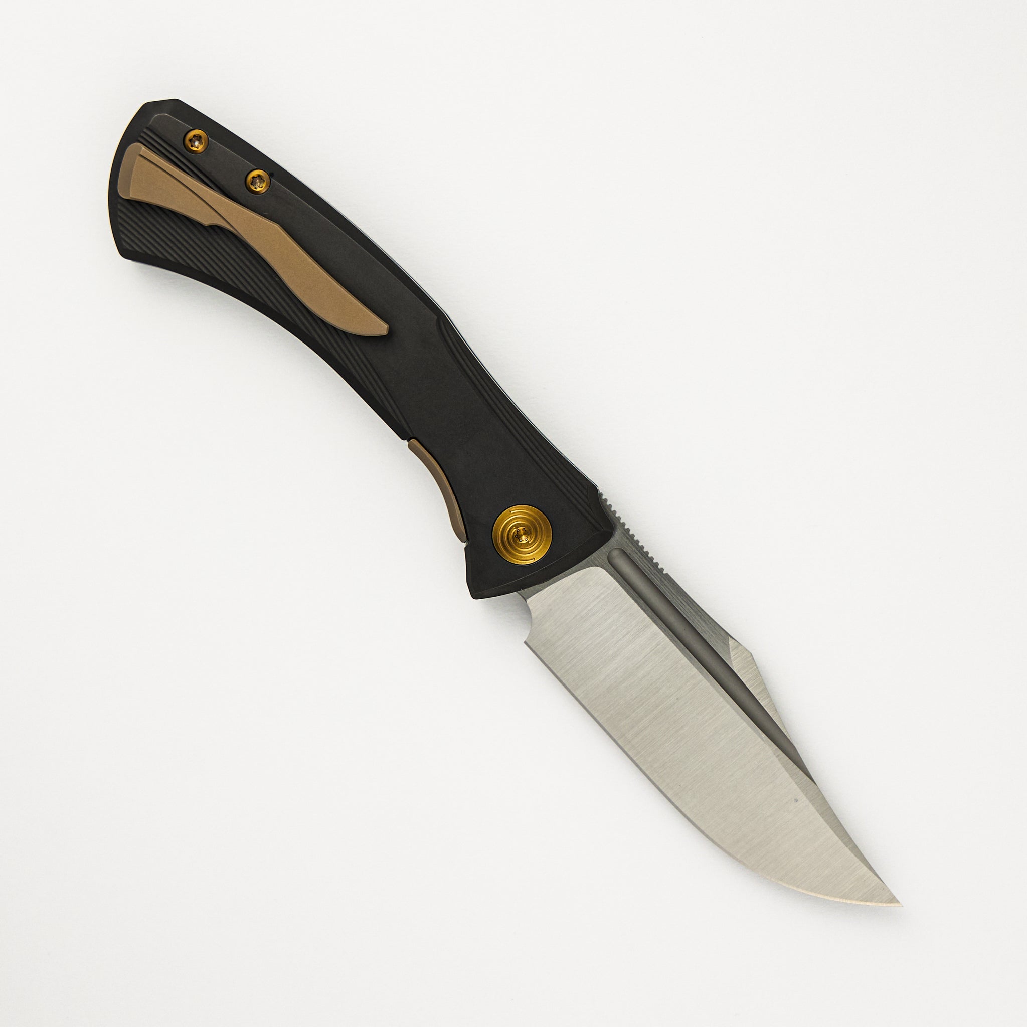 Ghoul - Ti Light Black PVD Handle - Belt Satin S90V Blade