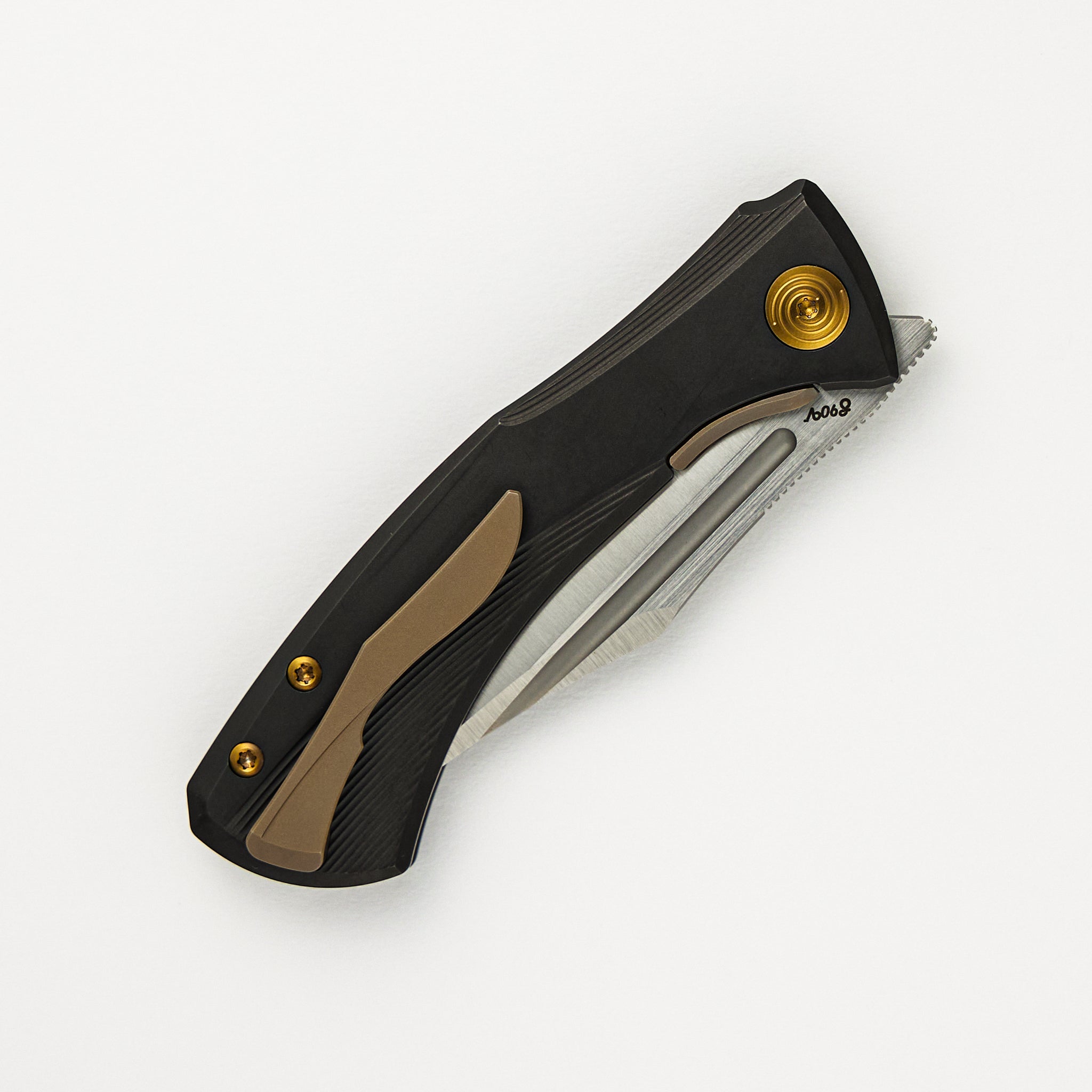 Ghoul - Ti Light Black PVD Handle - Belt Satin S90V Blade