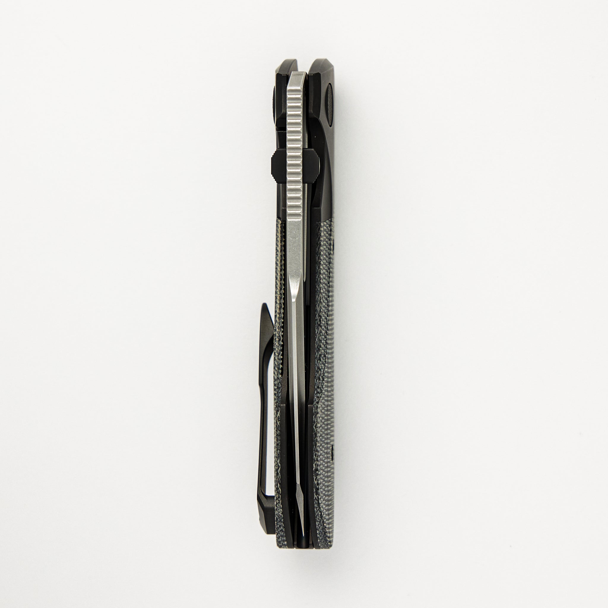 Voodoo - Black PVD/Light Stonewash Ti/Black Micarta Handle - Stonewashed M390 Blade