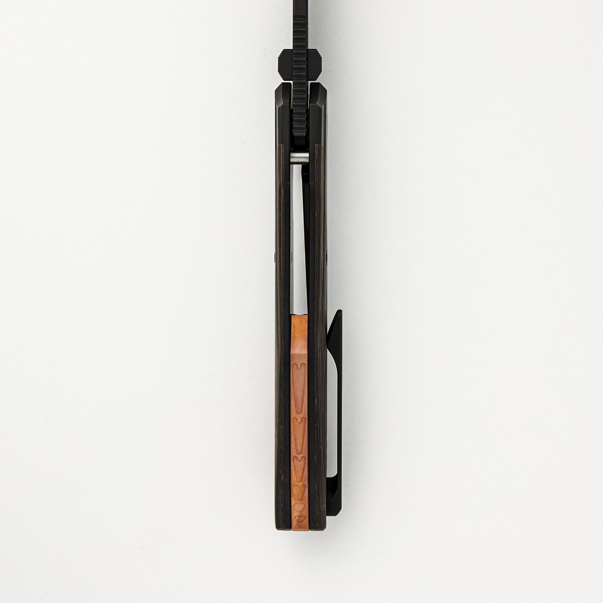 Voodoo - Black PVD/Light Stonewash Ti/Copper Camo Carbon FIber Handle - Black PVD Light Stonewash M390 Blade