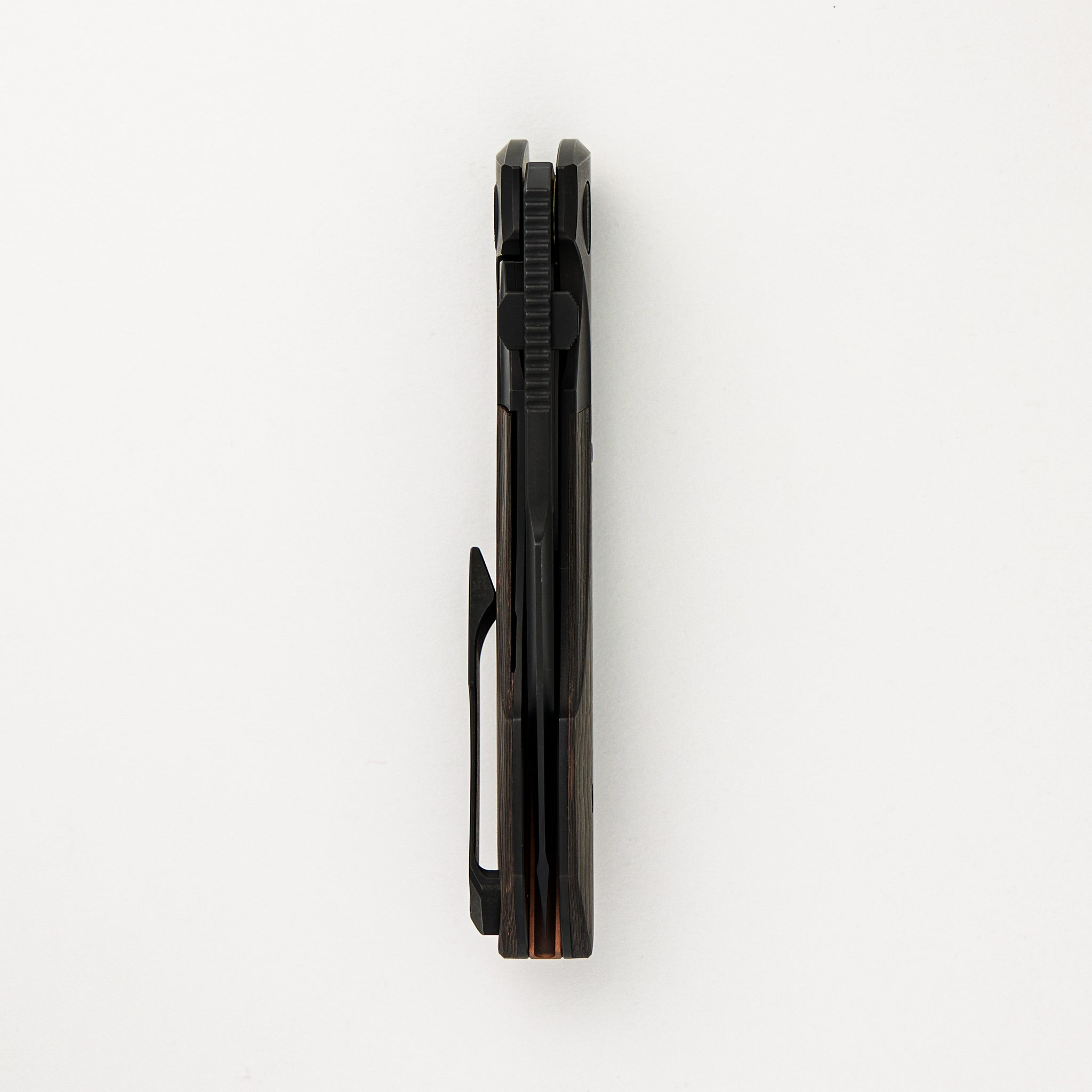 Voodoo - Black PVD/Light Stonewash Ti/Copper Camo Carbon FIber Handle - Black PVD Light Stonewash M390 Blade