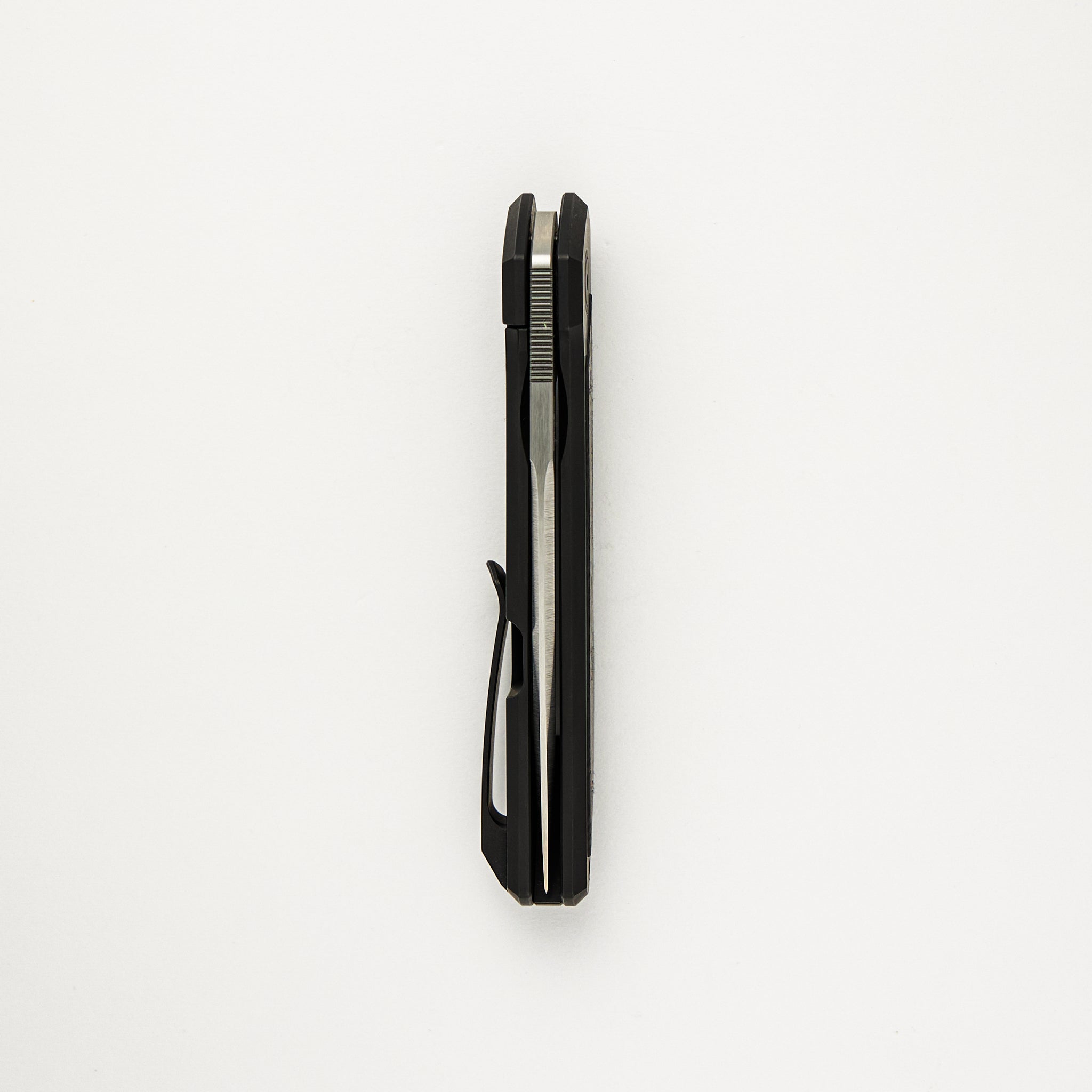 Cobra - Black PVD Titanium Handle W/ Black Dunes Carbon Fiber Inlays - Belt Satin CPM-M4 Blade